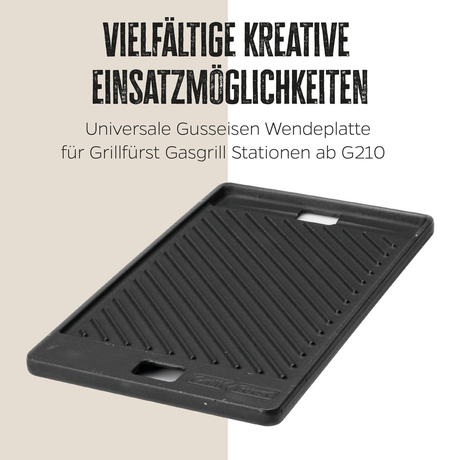 Grillfürst Grillplatte Grillfürst Premium Grillplatte / Gussplatte für Grillfürst Gasgrill ab G210, 41,5 x 24 cm