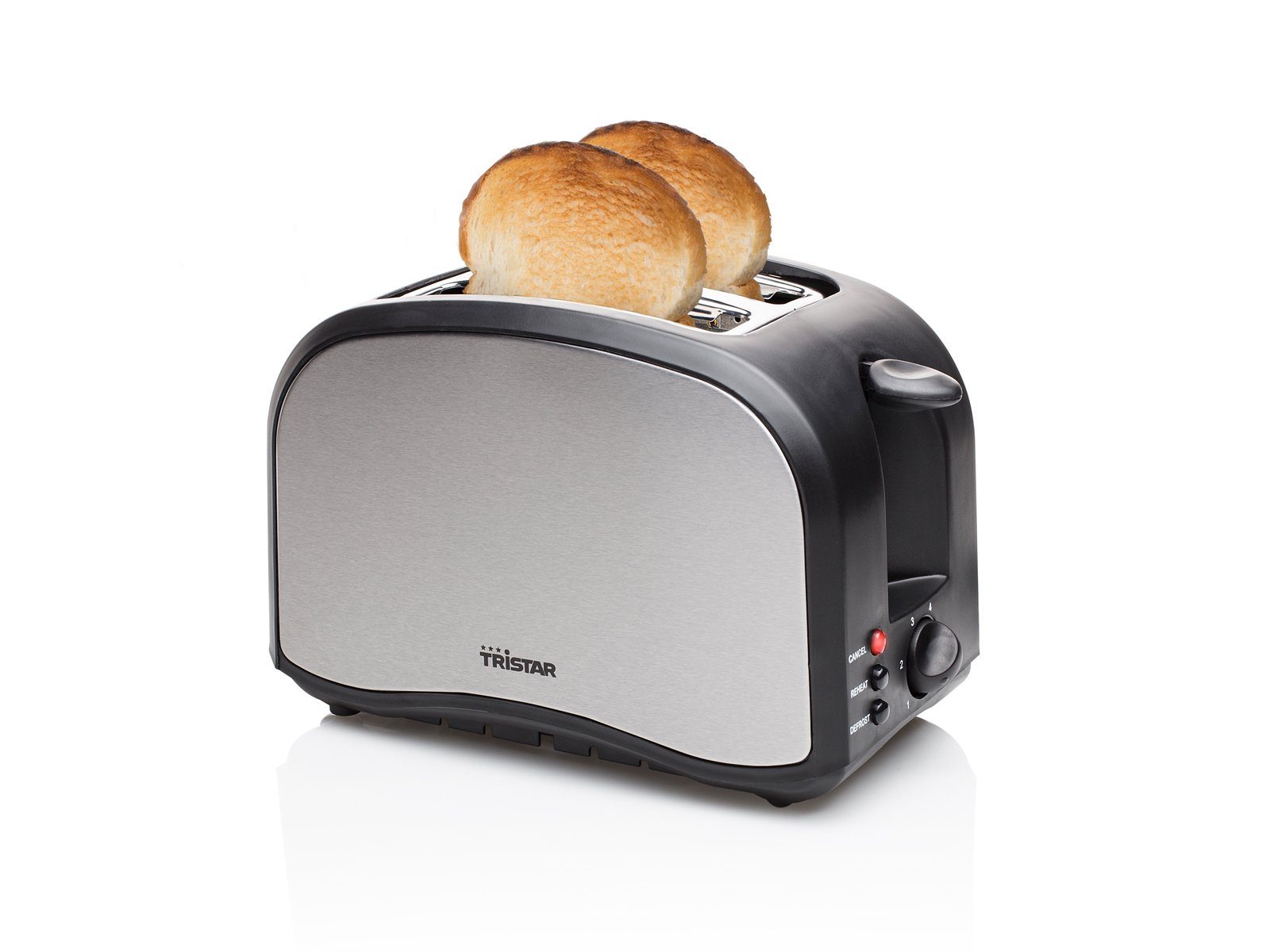 Tristar Toaster, 2 kurze Schlitze, für Toastbrot, 800 W, Doppelschlitz 2 Scheiben Toastmaschine Mini Toster & Brötchenaufsatz