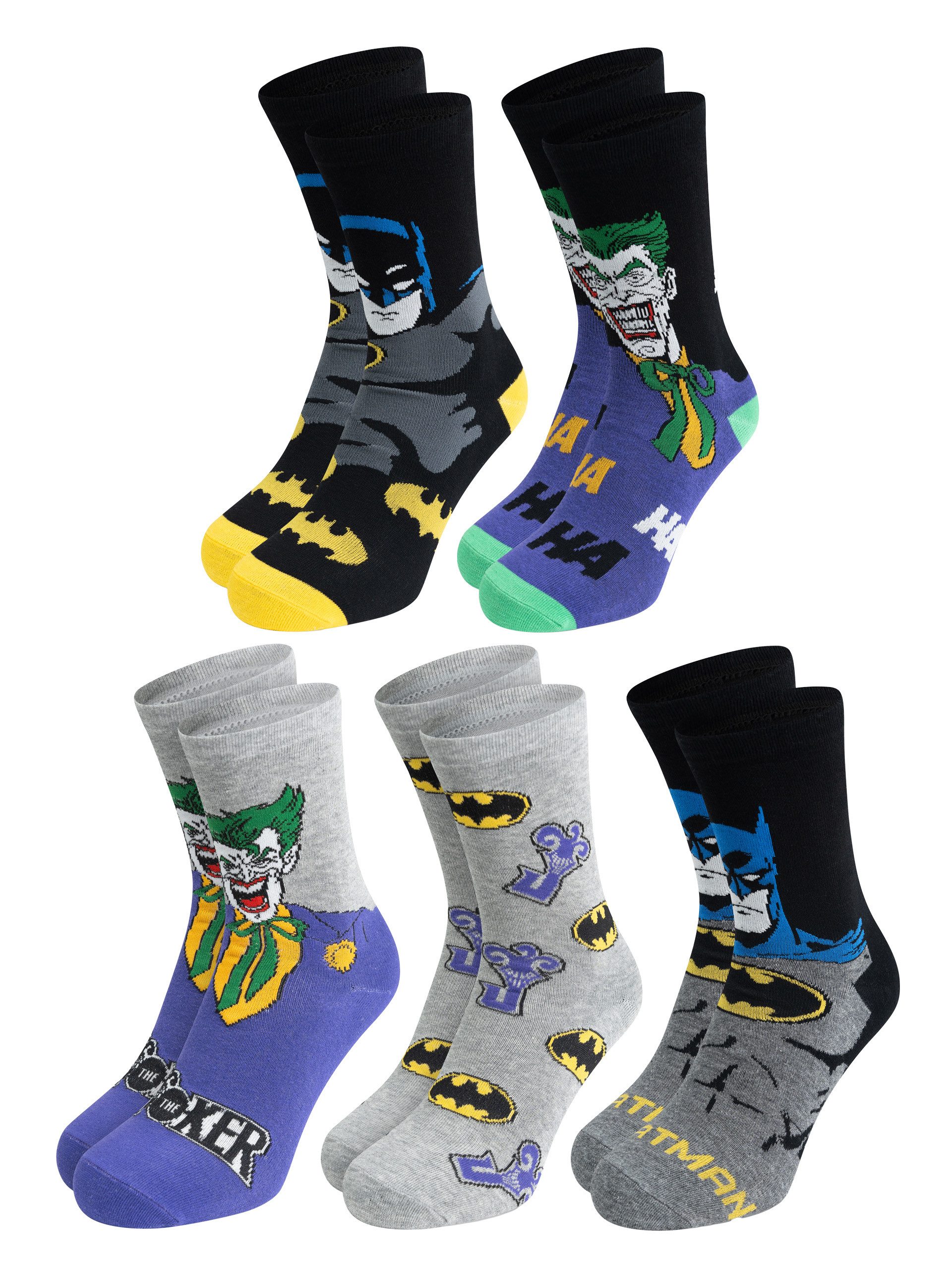 United Labels® Socken DC Comics Batman & Joker Socken Sneaker Strümpfe (5er günstig online kaufen