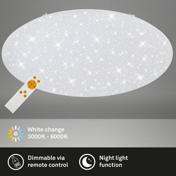 Briloner Leuchten LED-Sternenhimmel 3318-016, 328,330,334,338, LED fest verbaut, Kaltweiß, Neutralweiß, Tageslichtweiß, Warmweiß, CCT Dimmbar, Nachtlichtfunktion, Fernbedienung, weiß