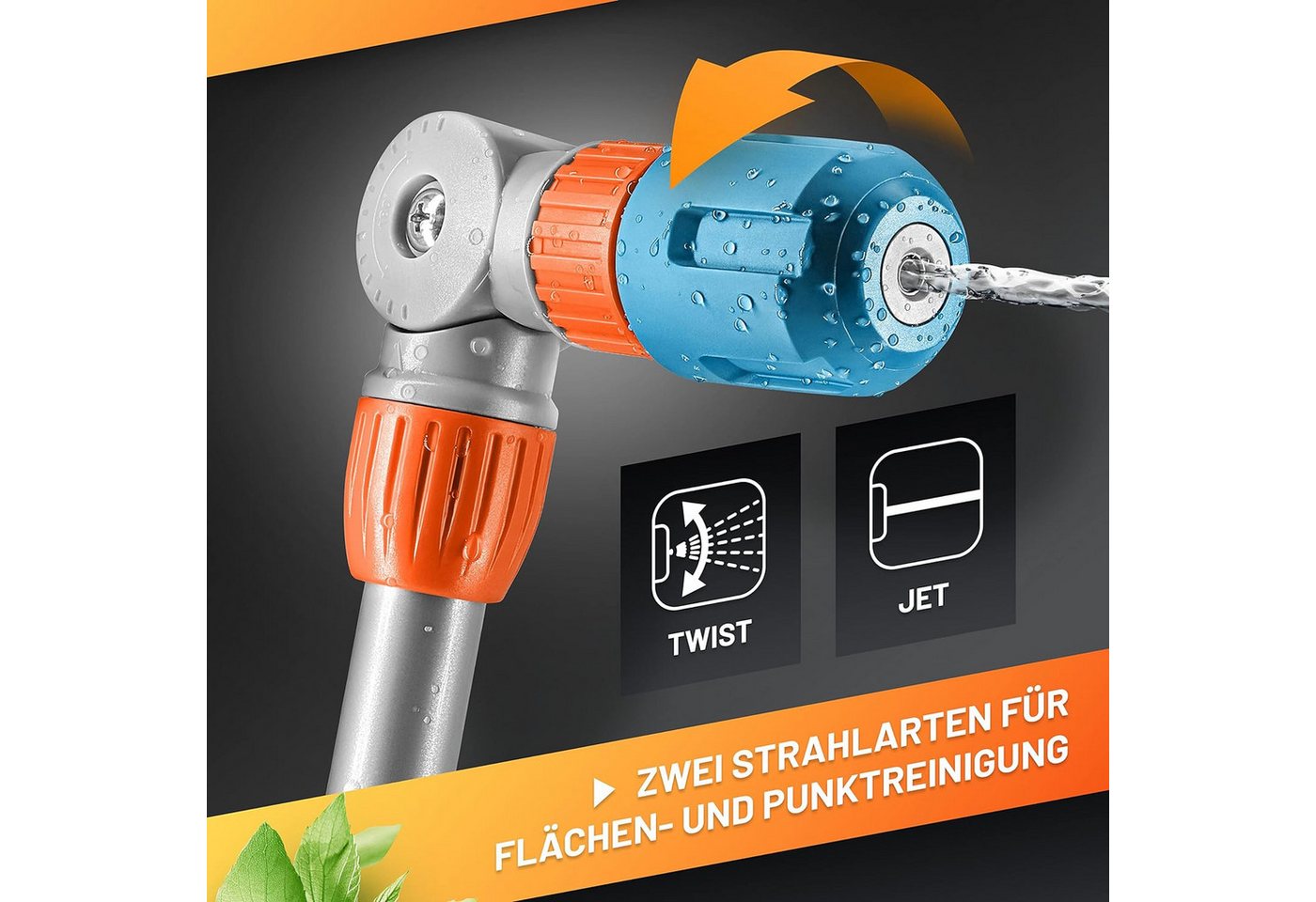 Thumbnail - GRÜNTEK Gießstab Super-Twister 18" Gießstab, Wasserlanze, Reinigungs-Stab, Gartenbrause, (Sprühkopf), für Gartenbewässer...