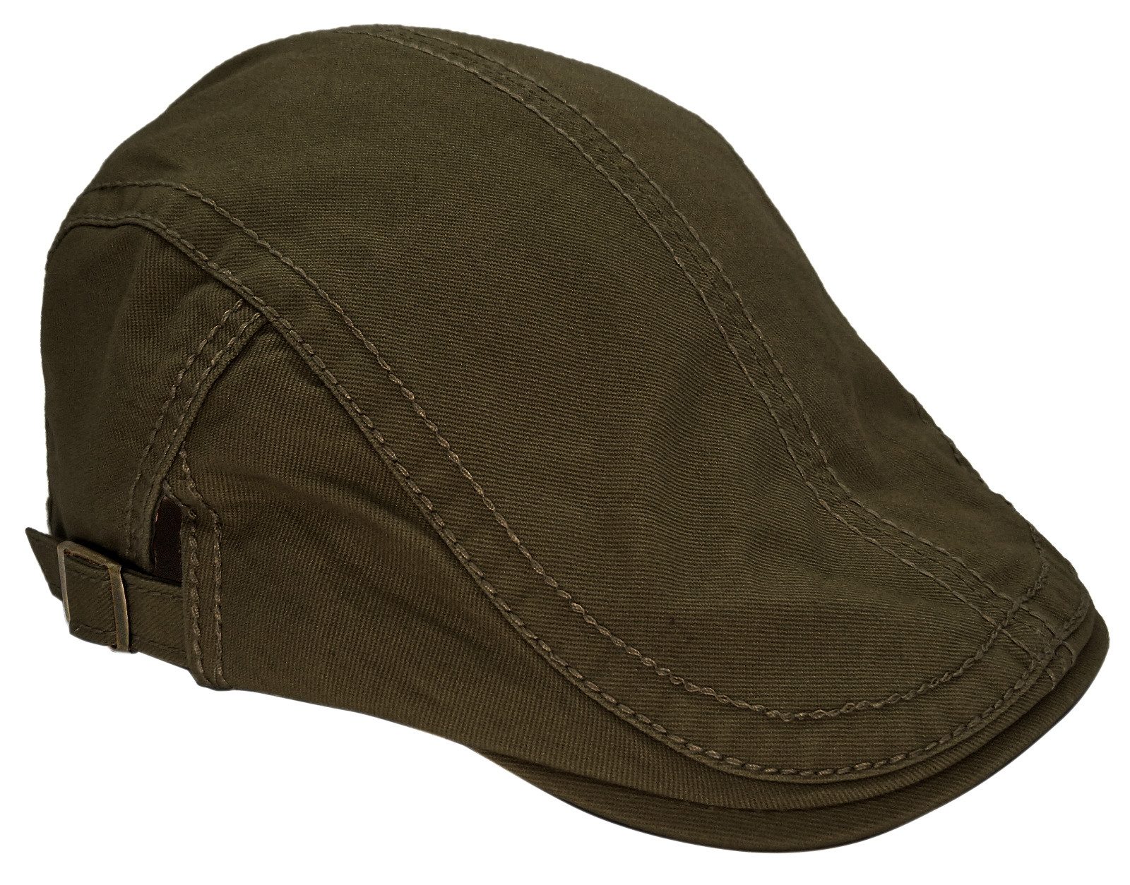 dy_mode Schiebermütze Herren Flatcap Unisex Schiebermütze in Unifarben Schirmmütze in Unifarbe, mit seitliche Verstellriemen