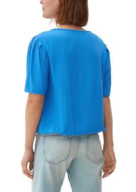 s.Oliver Kurzarmbluse T-Shirt mit Dobby-Struktur Ziernaht