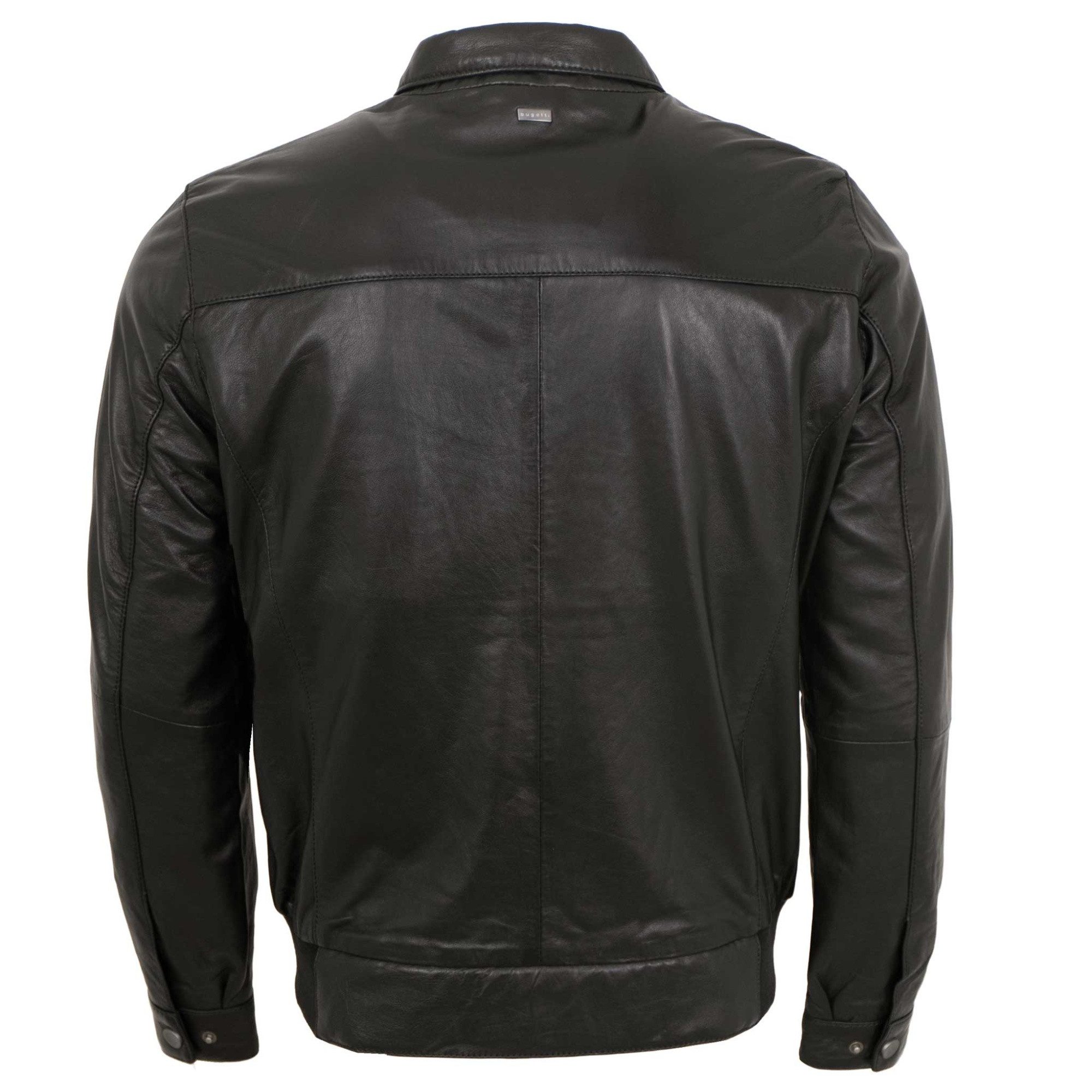 bugatti Lederjacke Samson Bugatti - Herren Lederjacke Blouson Lammnappa schwarz