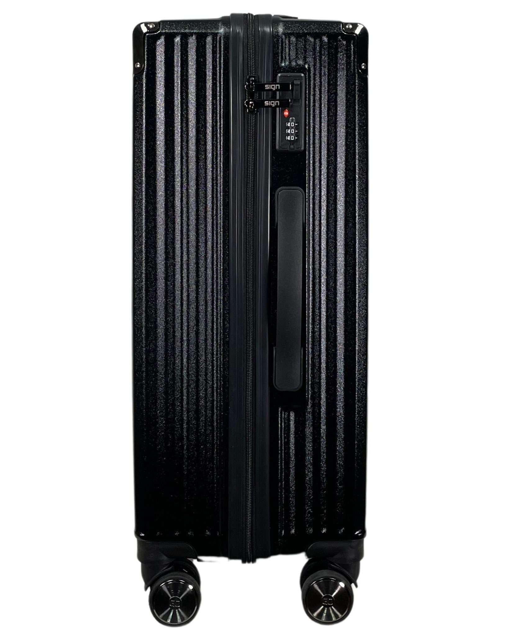 SIGN German Design Trolley Reisekoffer Hartschalen-Koffer, 360° Zwillingsrollen M/L/XL, Netztasche auf der Rückseite