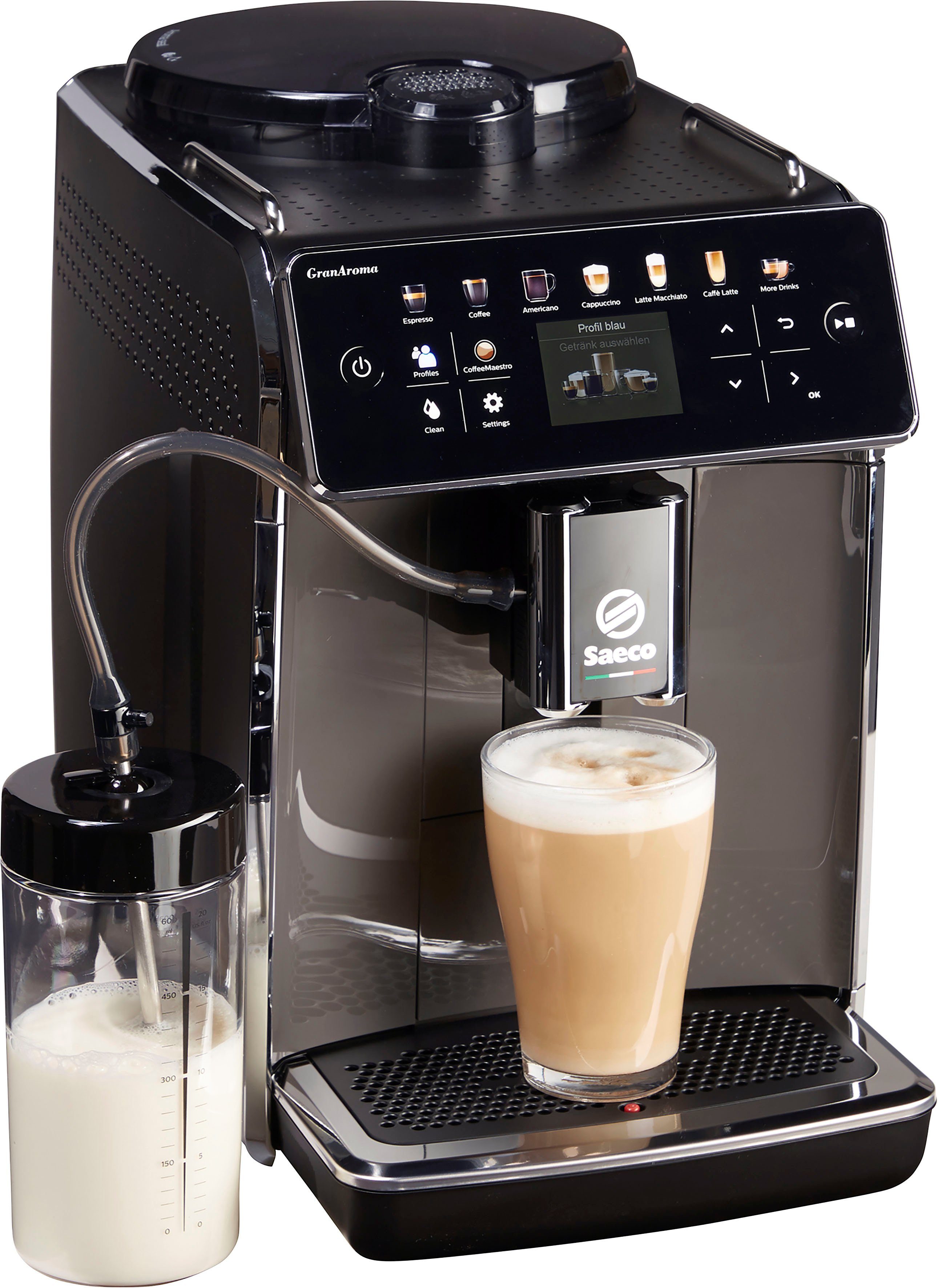Saeco Kaffeevollautomat GranAroma SM6580/50, 14 Kaffeespezialitäten, 4 Benutzerprofilen und TFT Display