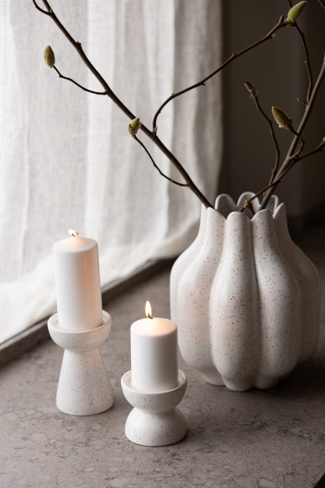 Storefactory Scandinavia Kerzenständer Storefactory Kerzenhalter HÖGALID S creme natur, 10x10x9cm