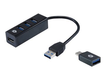 Conceptronic USB-Verteiler CONCEPTRONIC USB-Hub 4Port USB3.0 -> USB 3.0 +USB-C Adapter