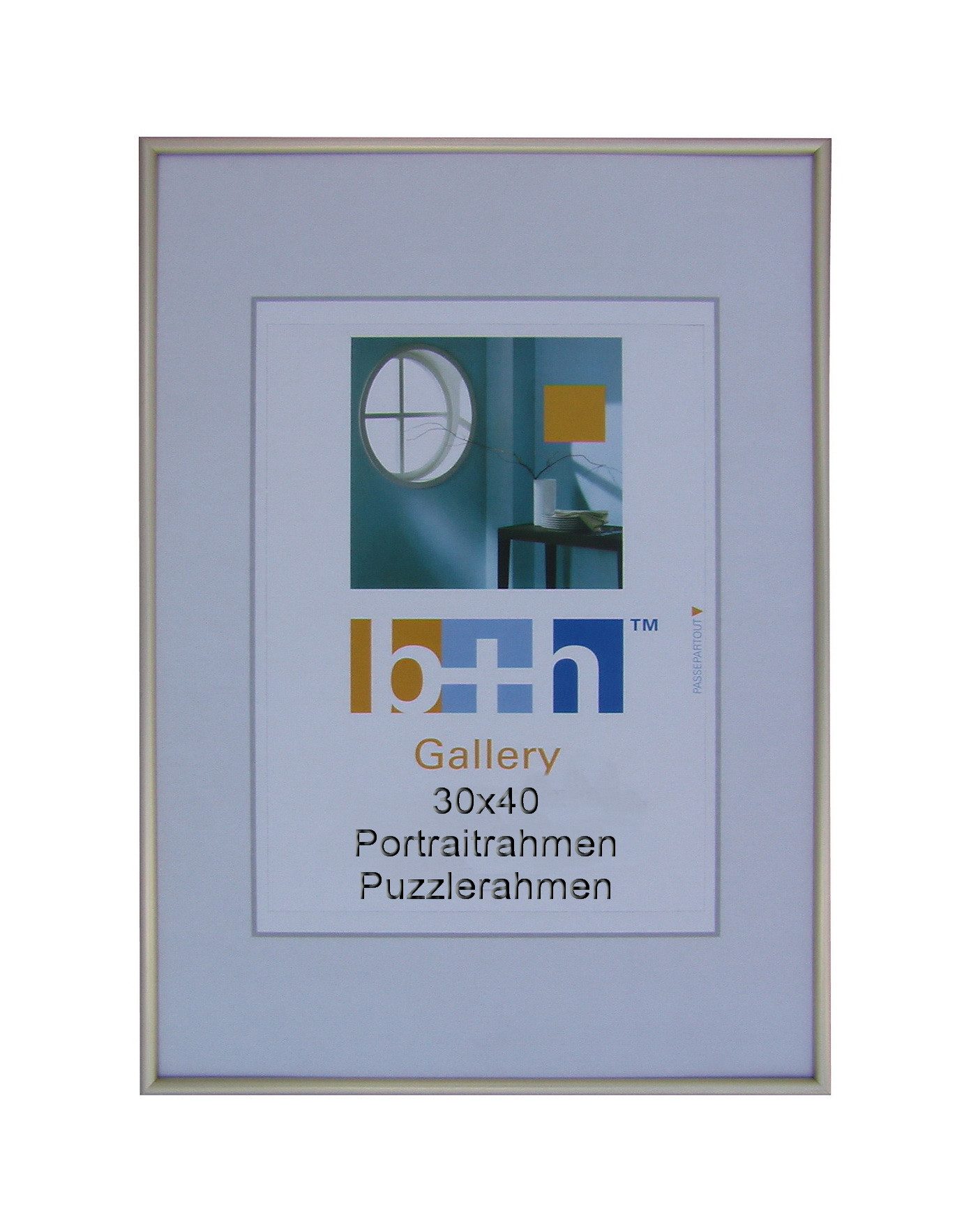 Oslo MasterLine Einzelrahmen Bilderrahmen Kunststoff Klarglas Puzzlerahmen Portraitrahmen Foto, Format 30 x 40 cm Hoch- und Querformat Rahmenfarbe gold matt