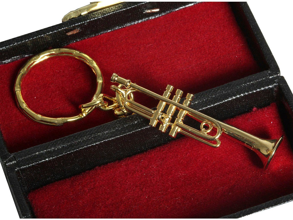 (1 7cm St) Schlüsselanhänger Dekofigur Haus Ambiente Trompete