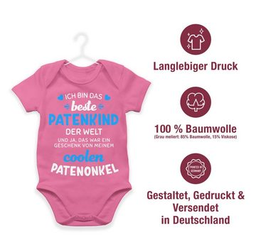 Shirtracer Shirtbody Ich bin das beste Patenkind der Welt weiß/blau Patenonkel Baby