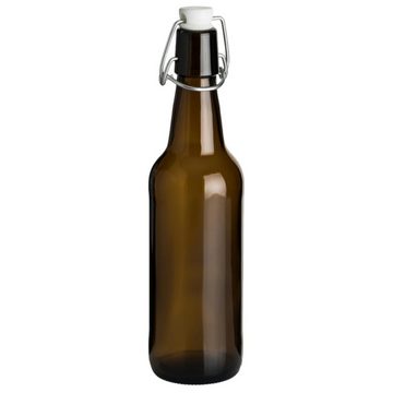 gouveo Trinkflasche Glasflaschen 500 ml Antik mit Bügelverschluss weiß - Bügelflasche, 6er Set