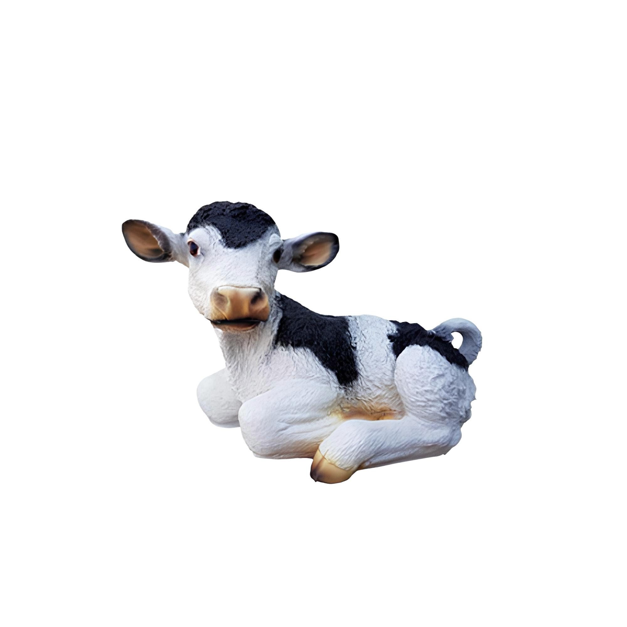 Gartenfigur Lebensgroße Kalb Skulptur Gartenfigur Deko Statue 70cm Kuh