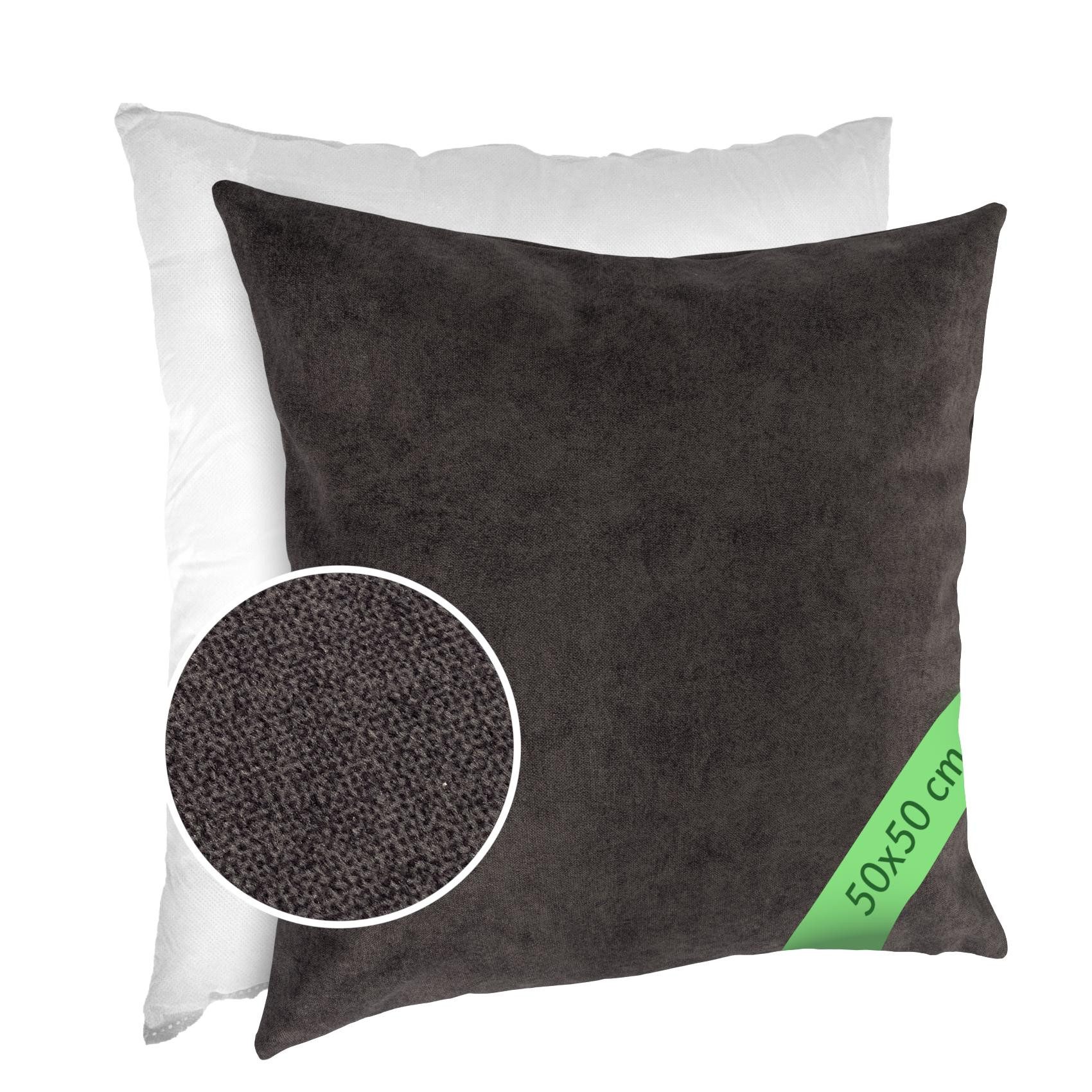 Kisska Dekokissen Kissenhülle MAGIC atmungsaktiv Velour Zierkissen Ambiente Dekorieren, Kissenüberzug mit Füllung Meliert-Optik 40x40cm Einfarbig Aubergine