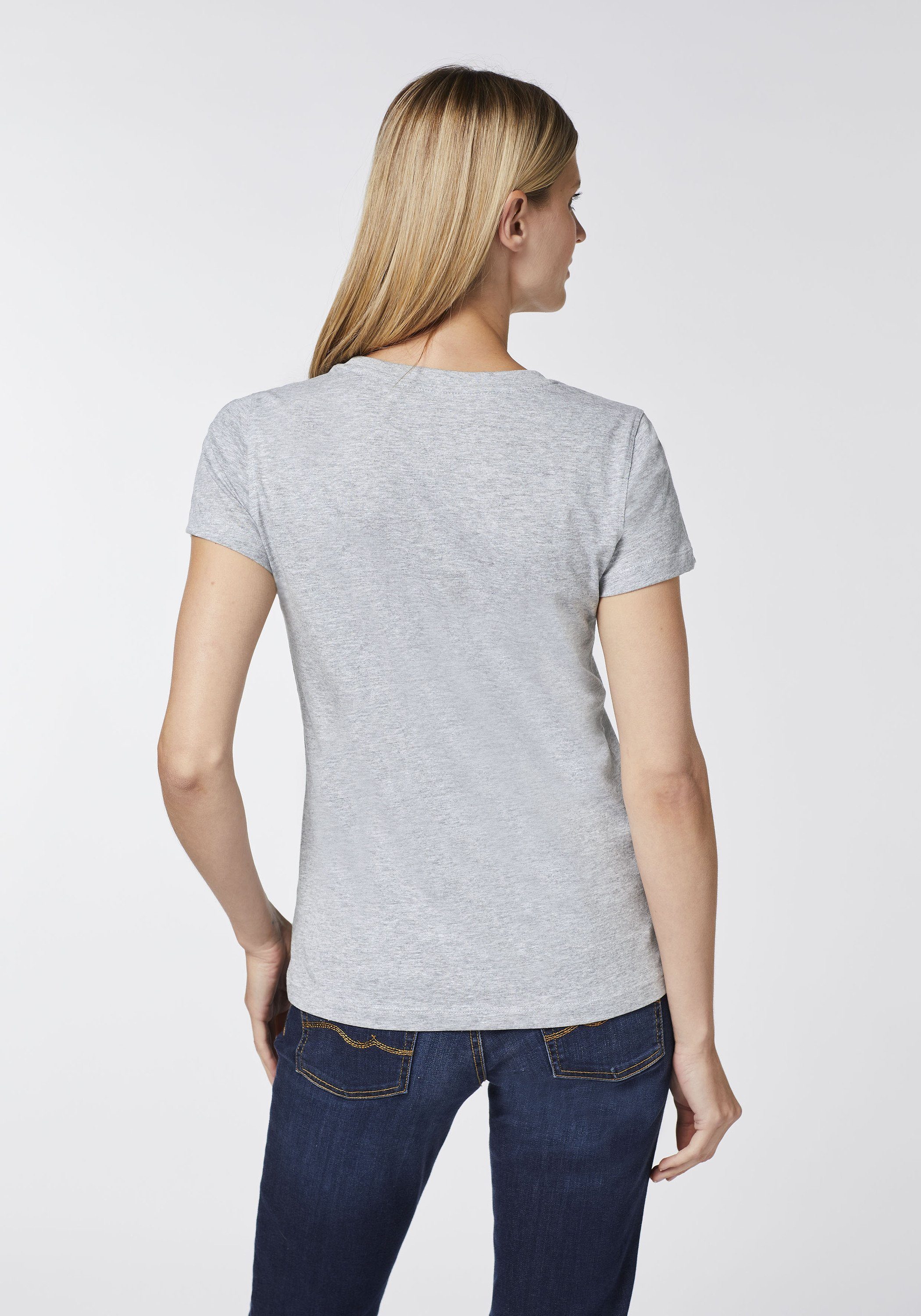 Jeans 14-4203M Blue Oklahoma Melange und Print-Shirt Vapor mit Logo-Schriftzug Herz-Motiv