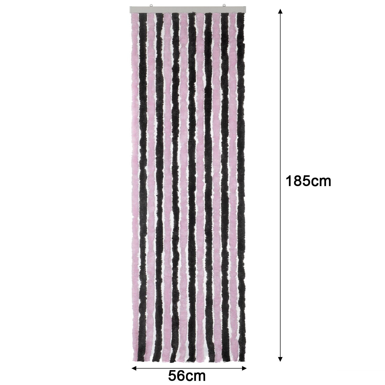 Türvorhang Flauschvorhang 56 x 185 cm St), (1 schwarz, abdunkelnd Hakenaufhängung pink Moritz