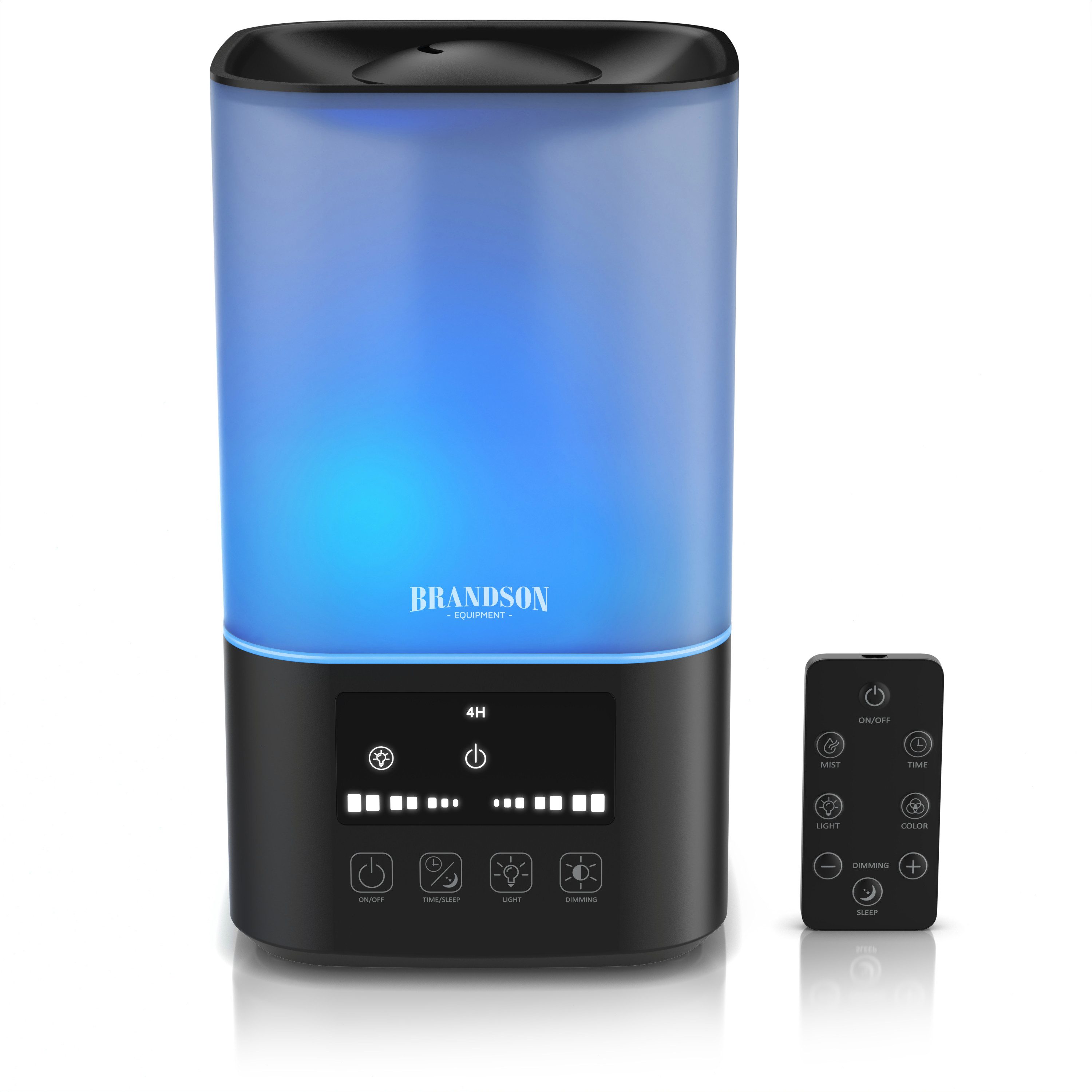 Brandson Luftbefeuchter 2,5L, Fernbedienung, 3 Helligkeitsstufen, RGB, Timer, sehr leise 30dbA, 2.5 l Wassertank, 3 Nebelstufen, Sleep Modus, für Schlafzimmer Kinderzimmer Wohnzimmer
