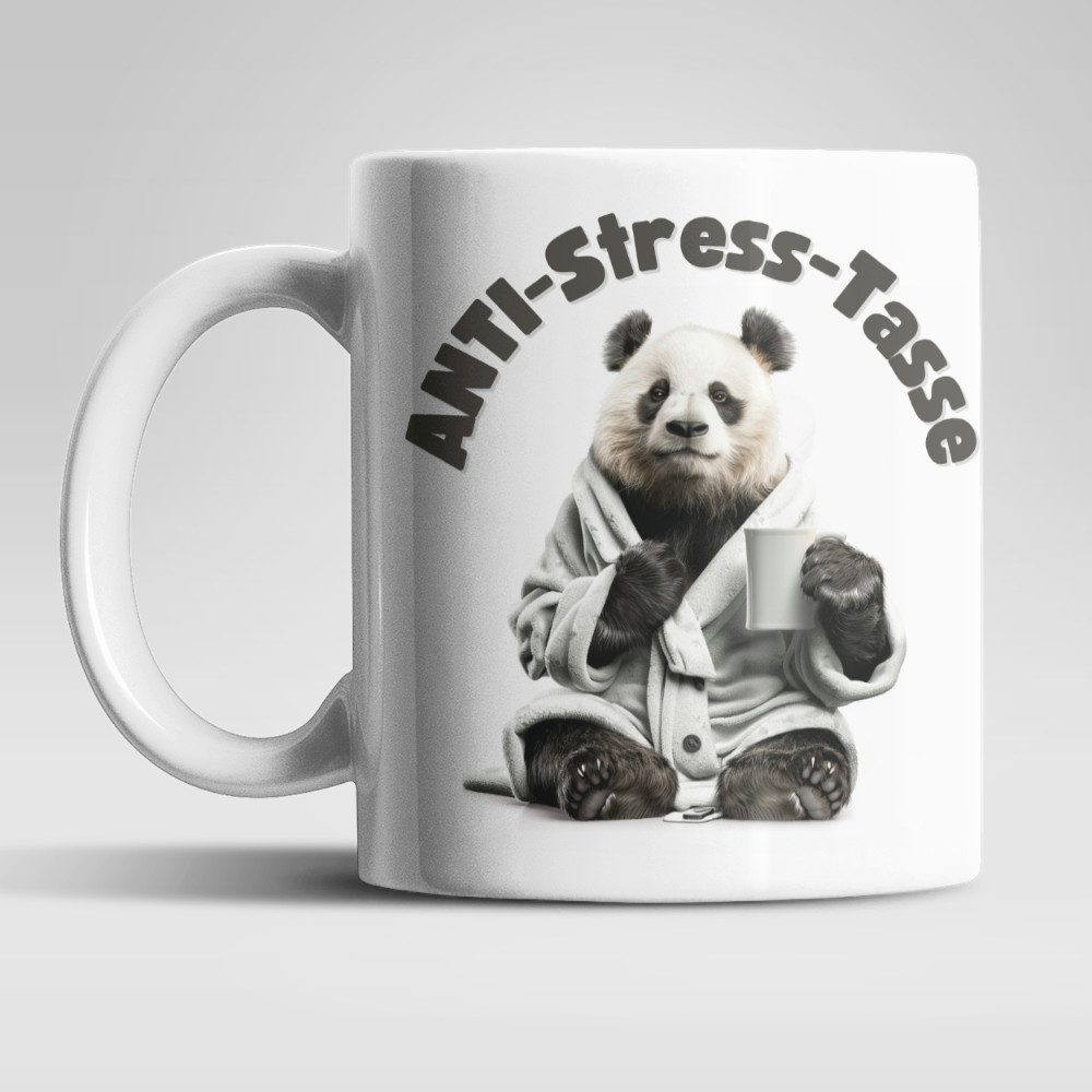 WS-Trend Tasse Anti Stress Panda Kaffeetasse Teetasse Geschenkidee 325 ml, 1-tlg., Keramik