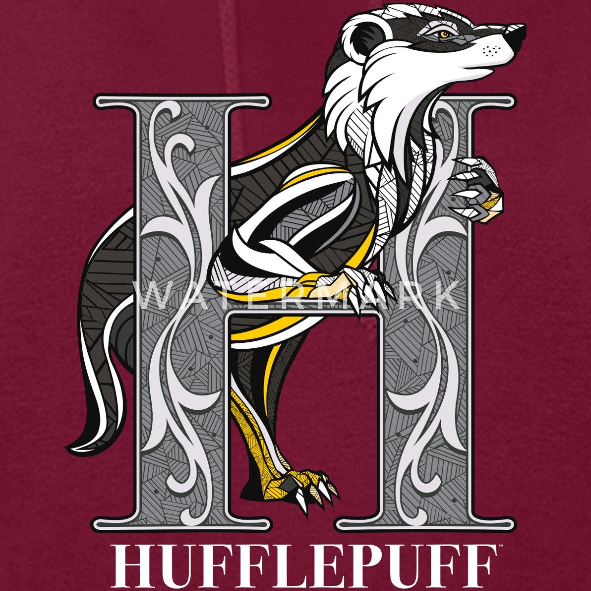 Spreadshirt Hoodie Harry Potter Hufflepuff Gold monochrom Damen Hoodie (1-tlg)