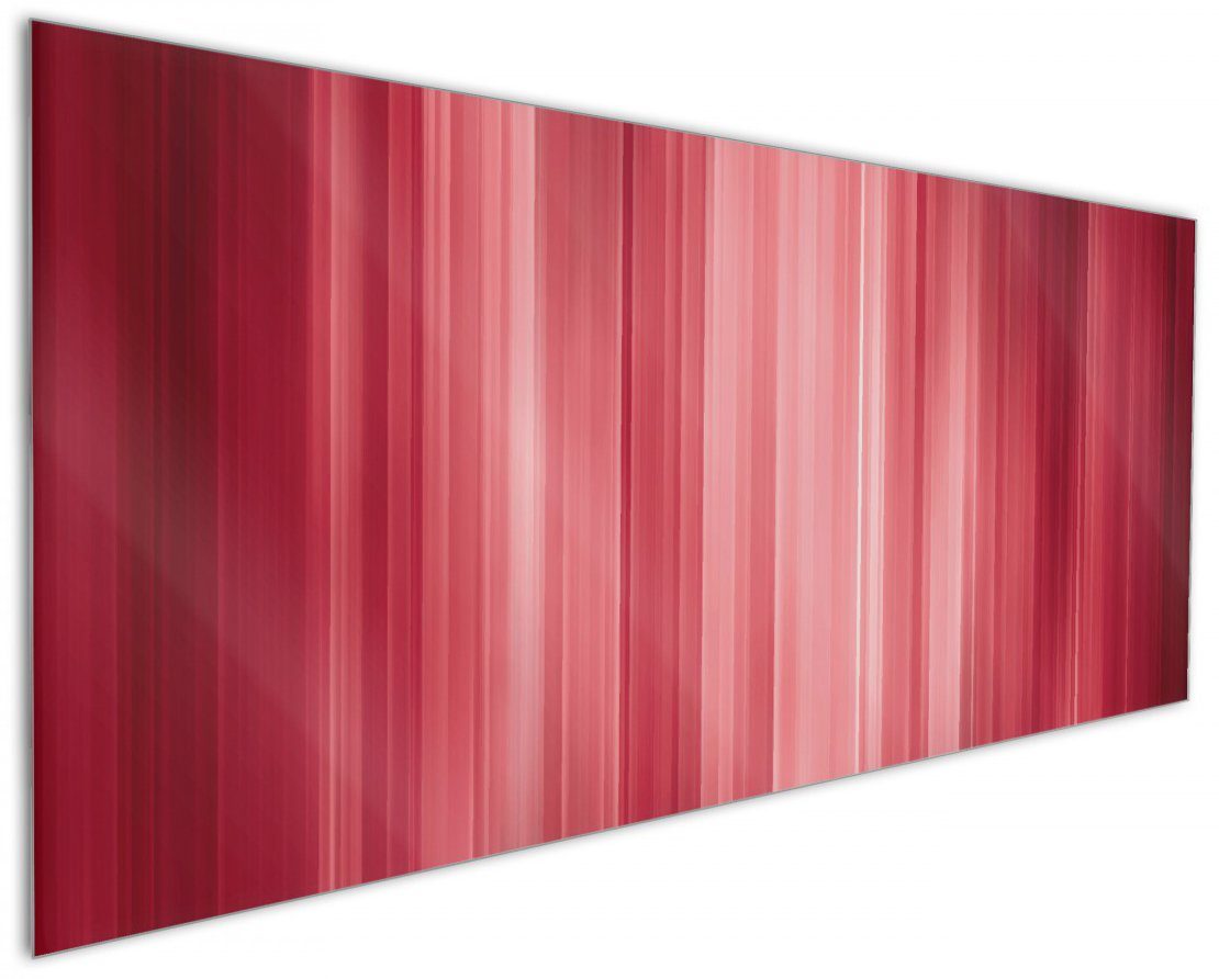 und Abstraktes Streifenmuster, gestreift Küchenrückwand Rot (1-tlg) schwarz Wallario -