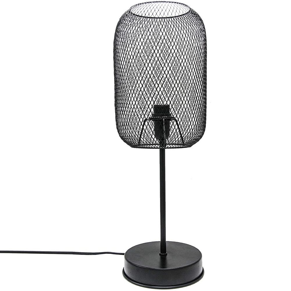 Mucola Tischleuchte Tischlampe Nachttischleuchte Drahtlampe Gitterlampe E14 Metall, Kippschalter, ohne Leuchtmittel, Tageslichtweiß, Kipp-Schalter