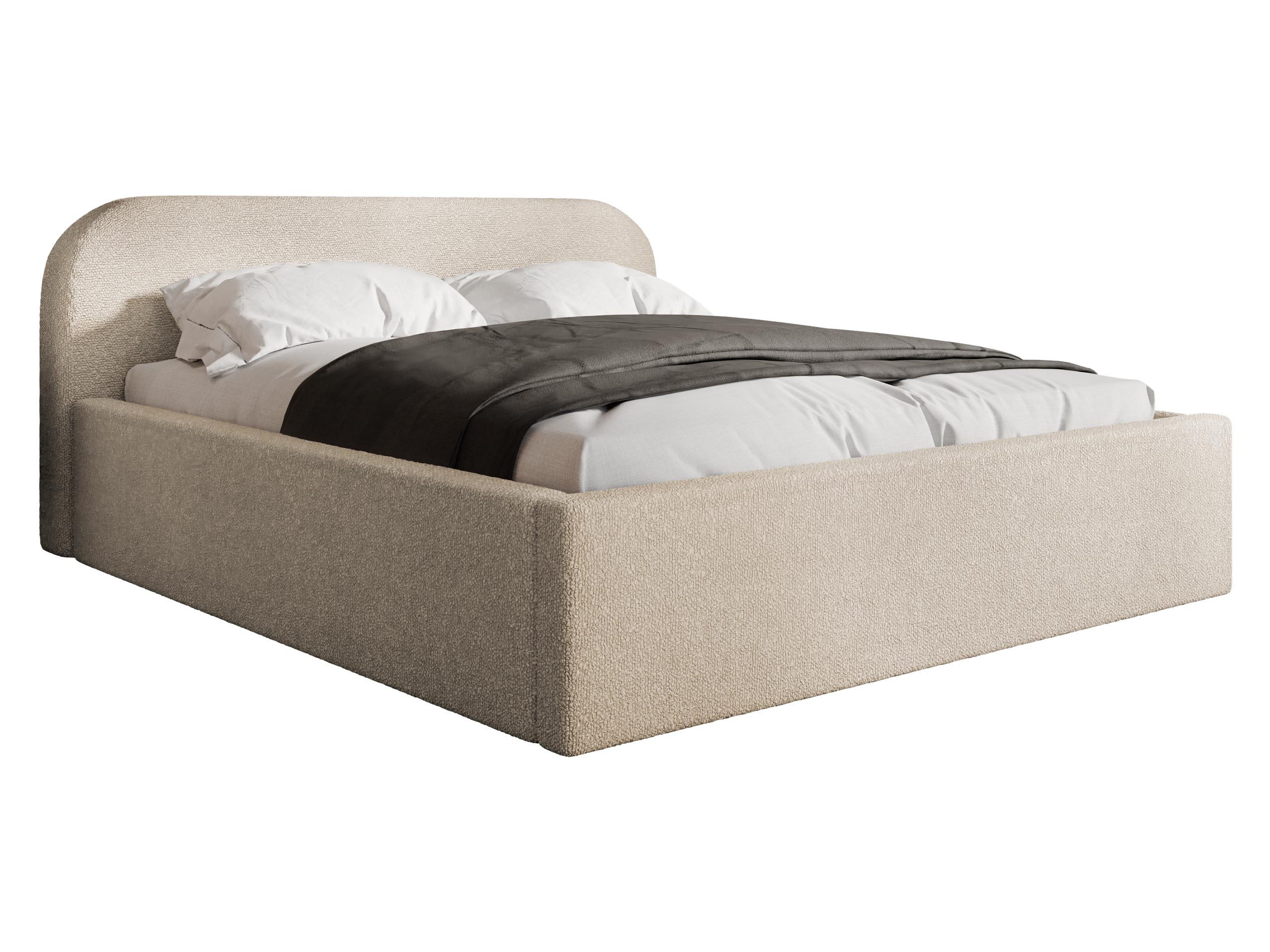 MIRJAN24 Polsterbett Deisin (mit Bettkasten), Kopfteil, Leistenlattenrost aus Laubholz