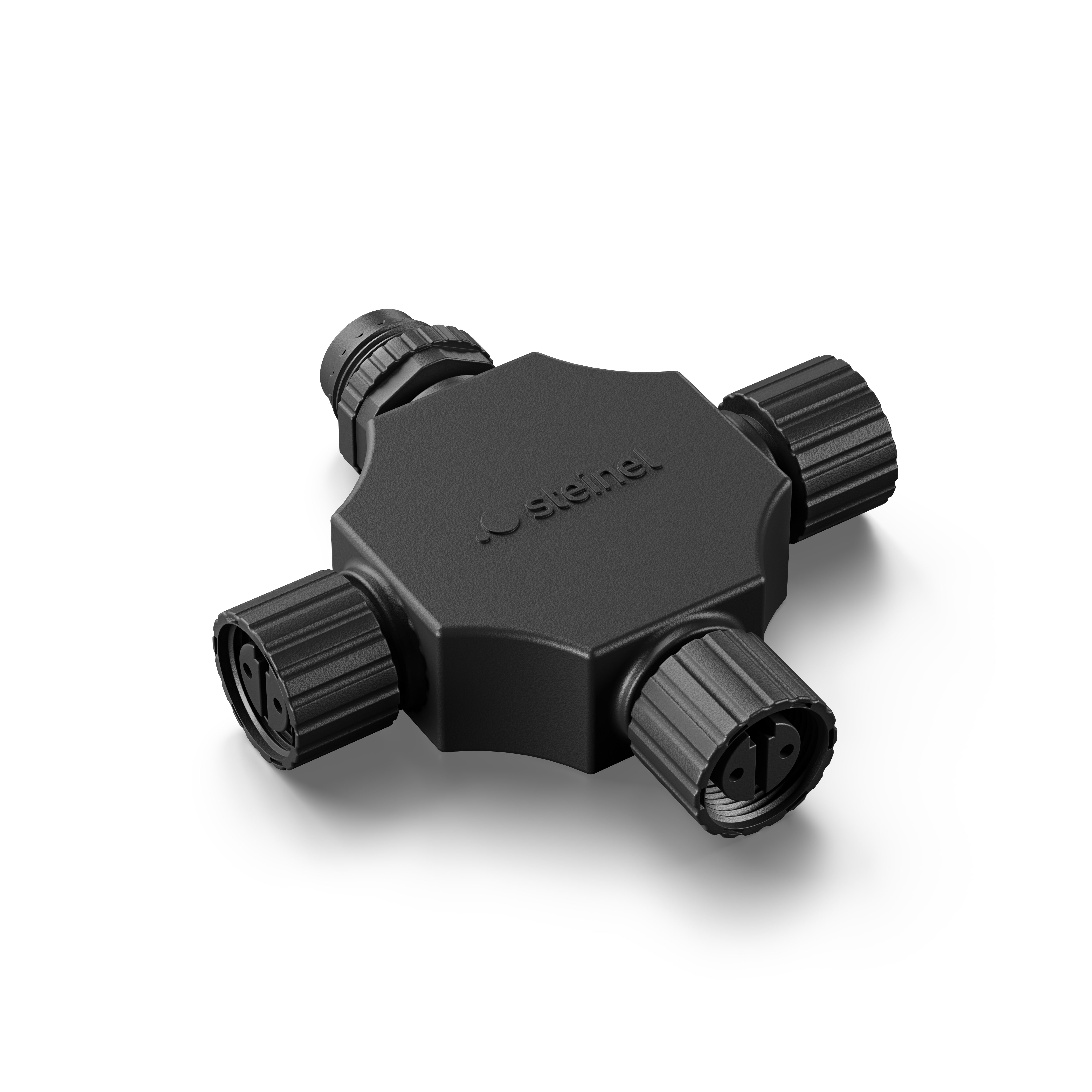 steinel Kabelverbinder-Sortiment Verbindungsstück 24 V, X-Verbinder, 3 Ausgänge, Zubehör Garten-Lichtsystem 24 V, schwarz