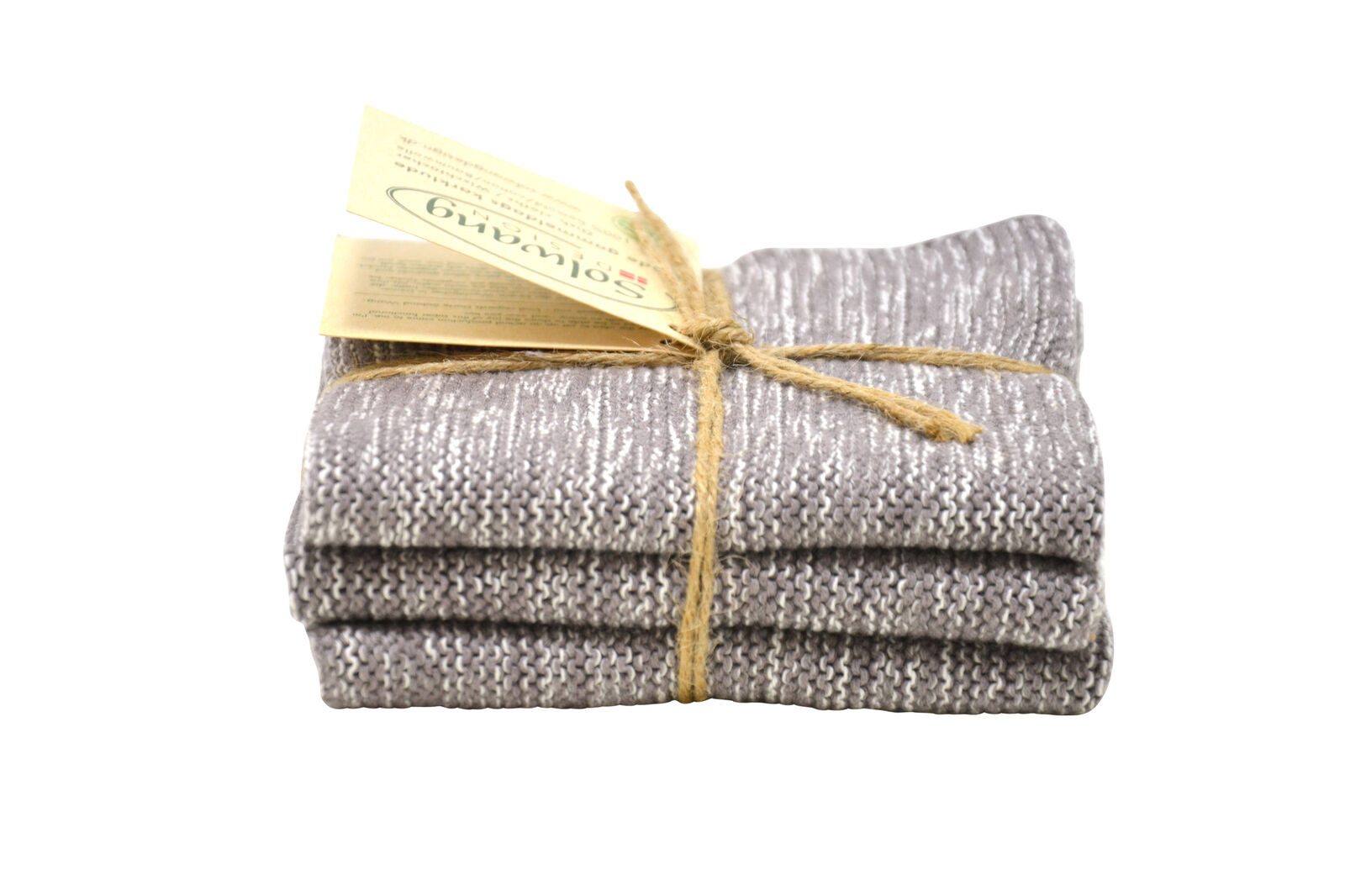 Solwang Spültuch Solwang Wischtuch Organisch Creme Grau 3er Set