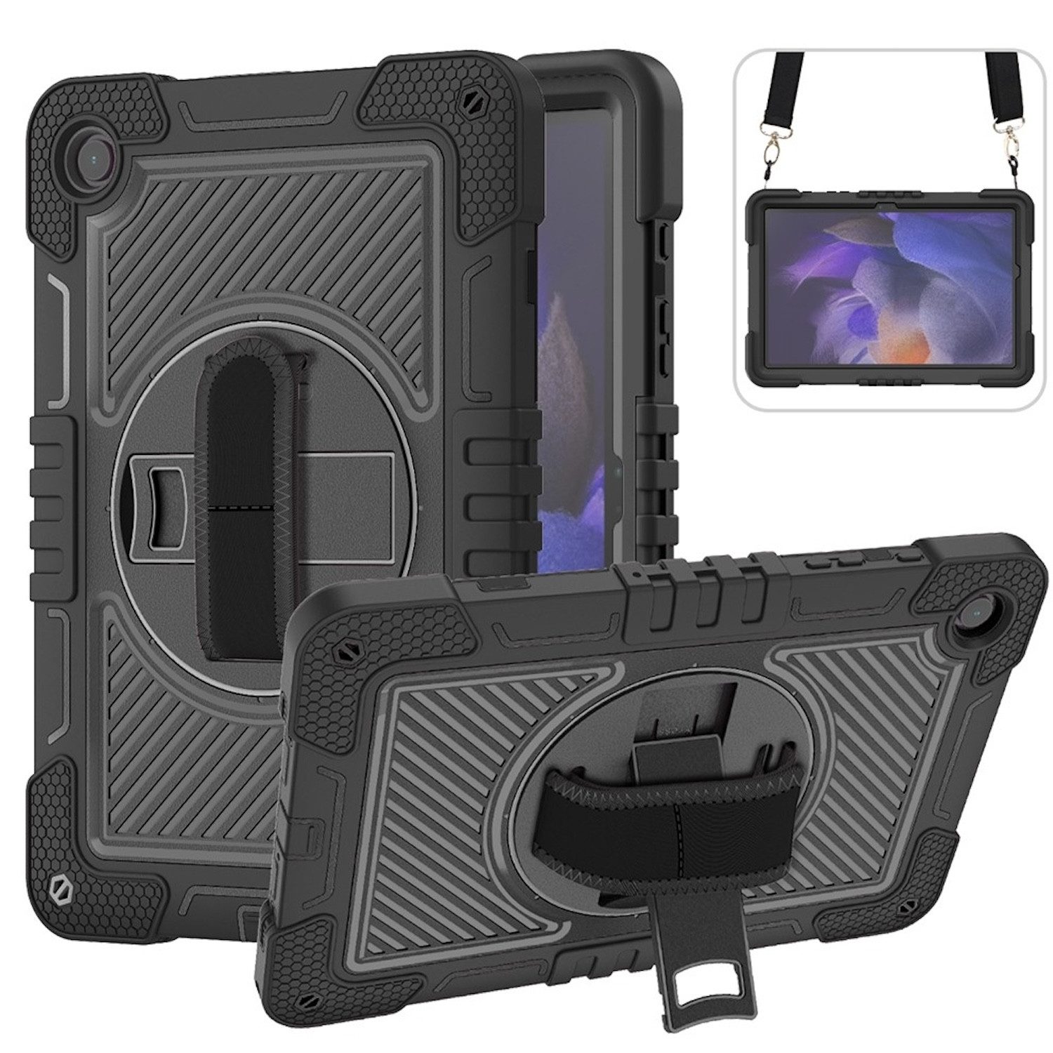 Wigento Tablet-Hülle Für Samsung Galaxy Tab A9 Plus aufstellbare 360 Grad Hybrid Tasche