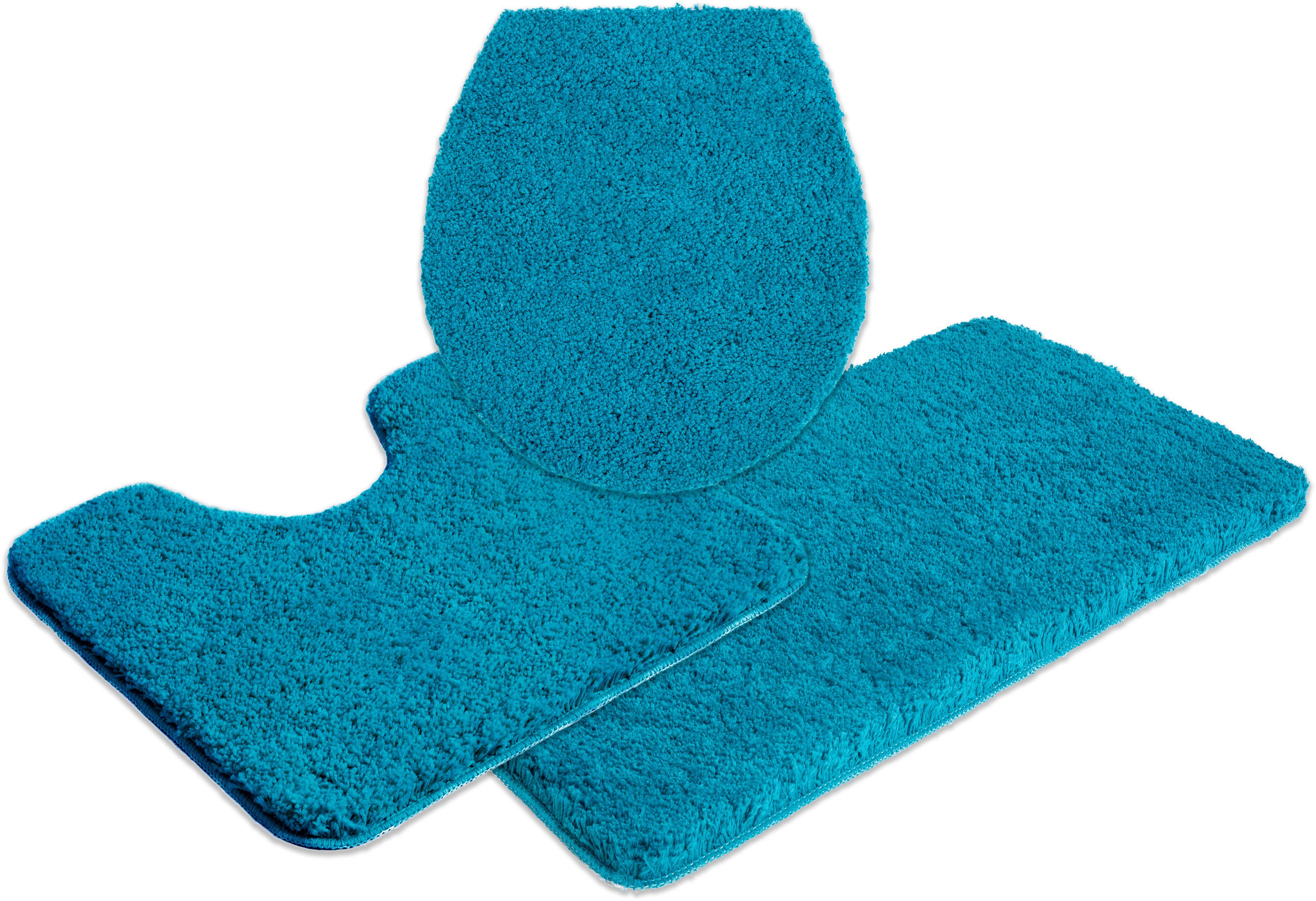 OTTO home Badematte Sanremo, Standard & Premium, 30mm oder 35mm, sehr weich, rutschhemmend beschichtet, schnell trocknend, fußbodenheizungsgeeignet, Polyester, rechteckig, 3-tlg. Stand-WC Set, Badteppich, unifarben, rechteckig, rund & als 3-tlg. Set erhältlich