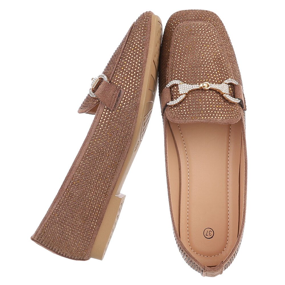 Ital-Design Loafers mit Glitzerdetails für Damen – Eleganter Komfort Slippe günstig online kaufen