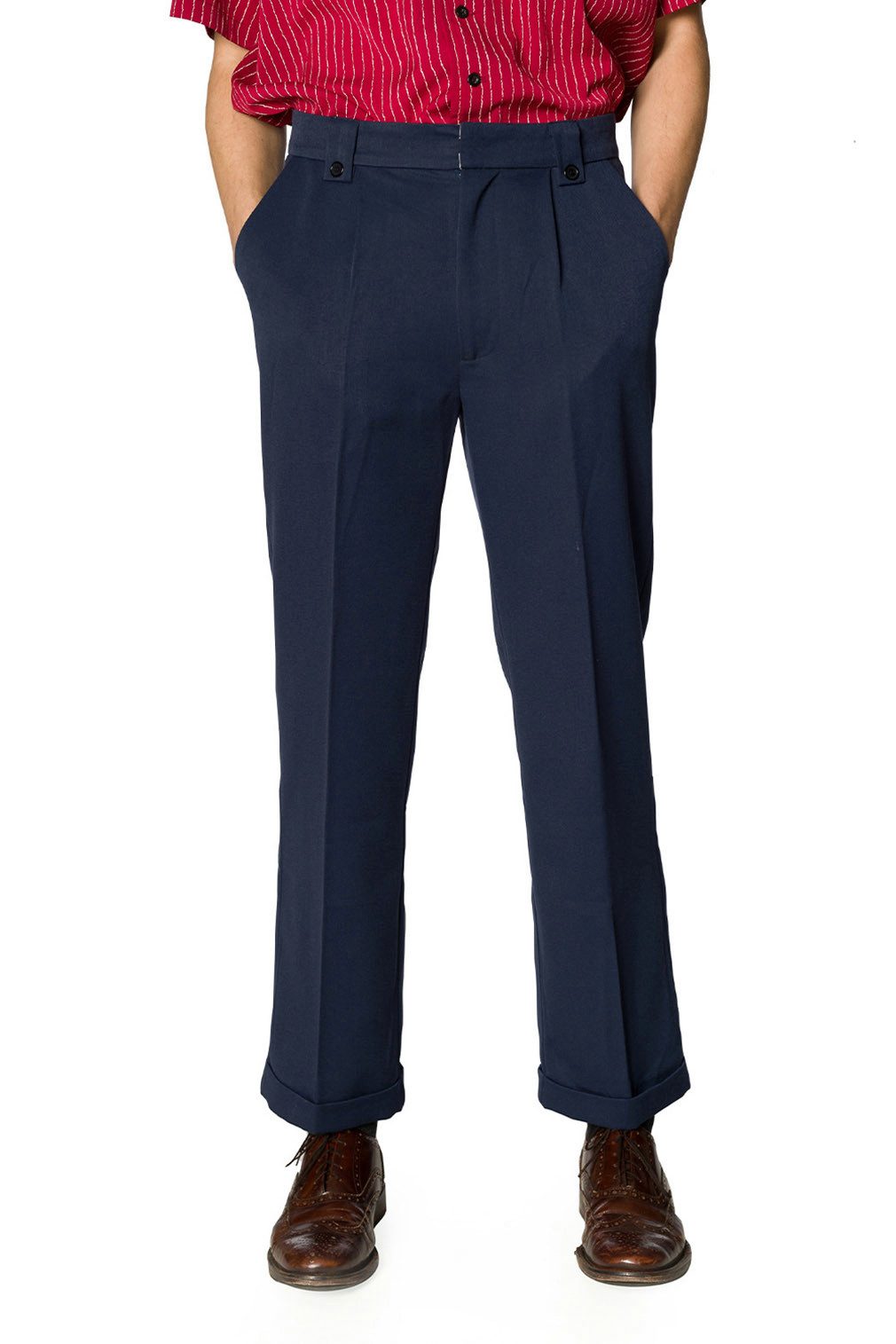 Banned Stoffhose Get In Line Navy Vintage Retro Rockabilly Spitzbundhose günstig online kaufen