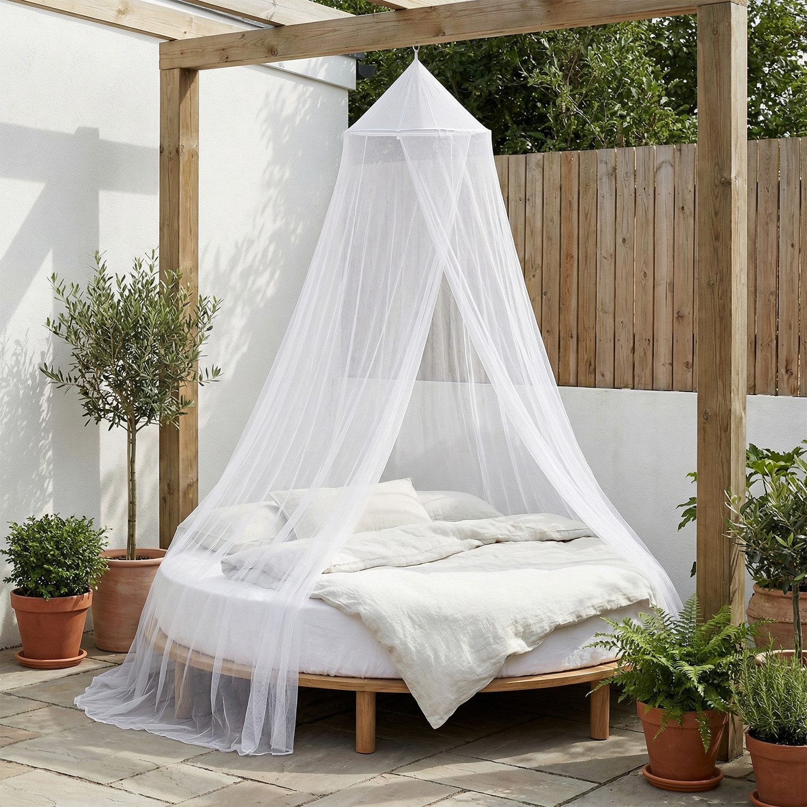Sekey Moskitonetz Bett Doppelbett Einzelbett Reise Mückennetz Outdoor Camping, 2,2 m hoch, 12 m Umfang, Insektenschutz mit Tasche Weiß