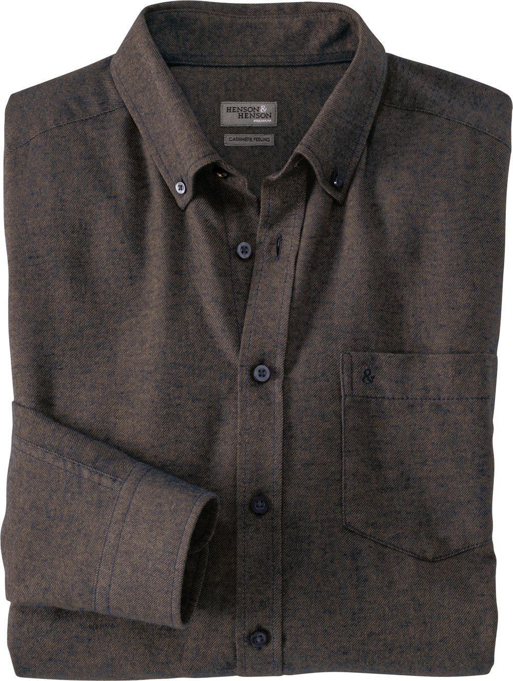 HENSON&HENSON Flanellhemd beidseitig aufgeraut für kaschmirweichen günstig online kaufen