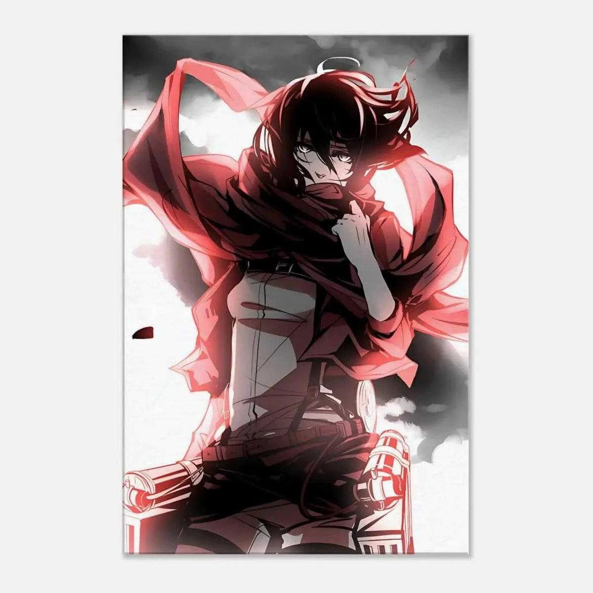 Wanddekoobjekt Mikasa - Attack on Titan - Anime Leinwandbild
