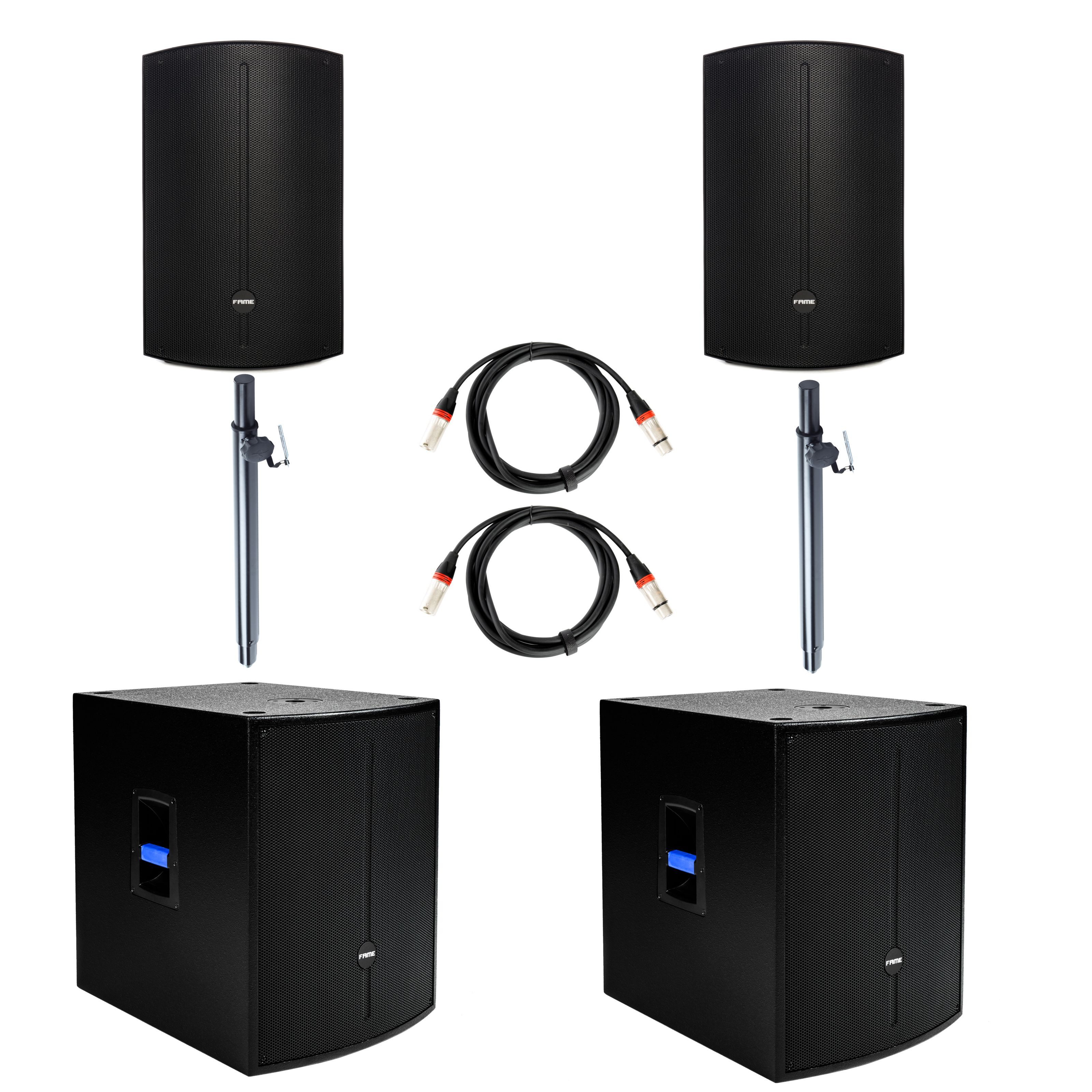 FAME Lautsprechersystem (Aktive Lautsprecher, Bassboxen Set, 400W RMS)