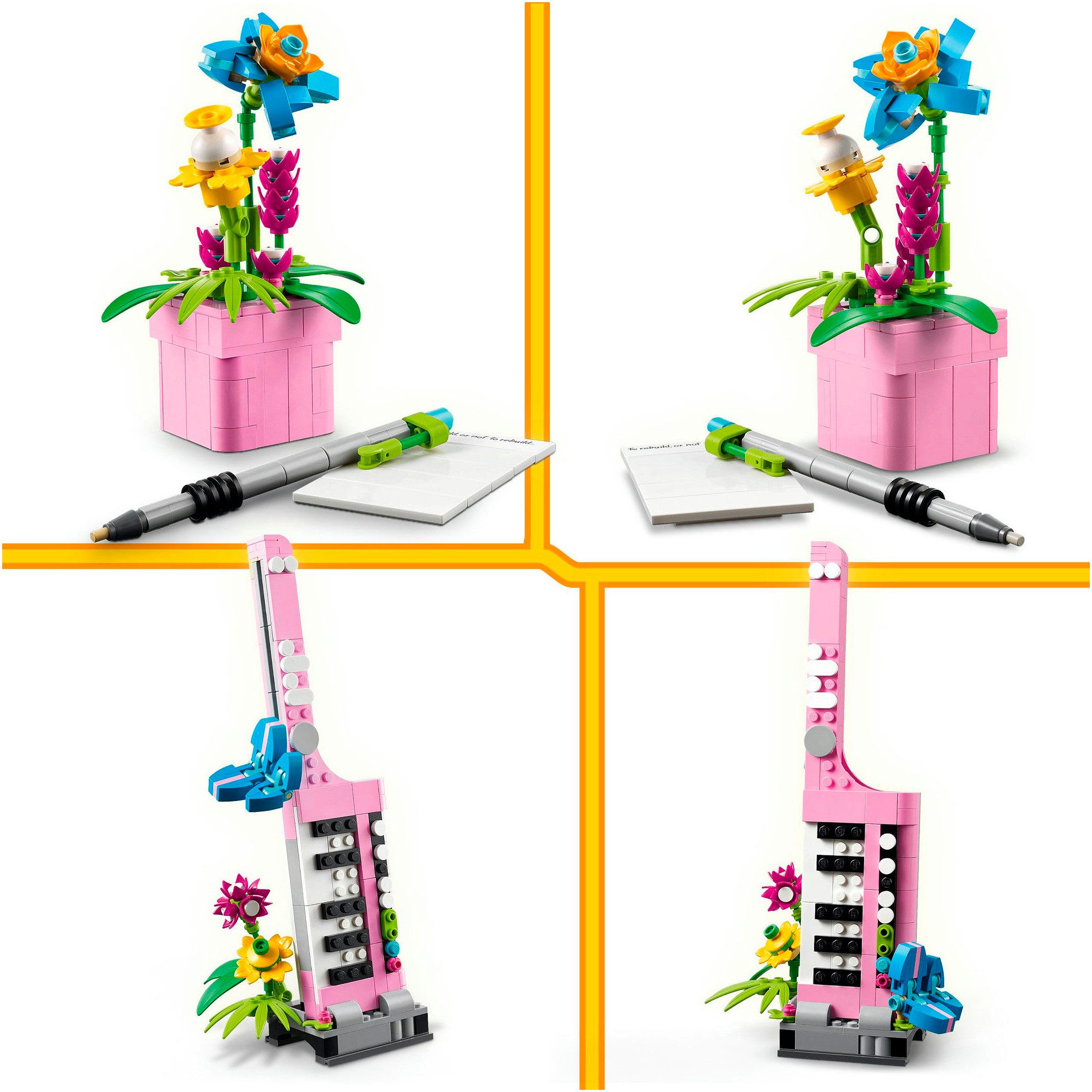 LEGO® Schreibmaschine mit Blumen (31169), LEGO Creator Konstruktionsspielsteine, (363 St), Made in Europe – Bild 5 von 5