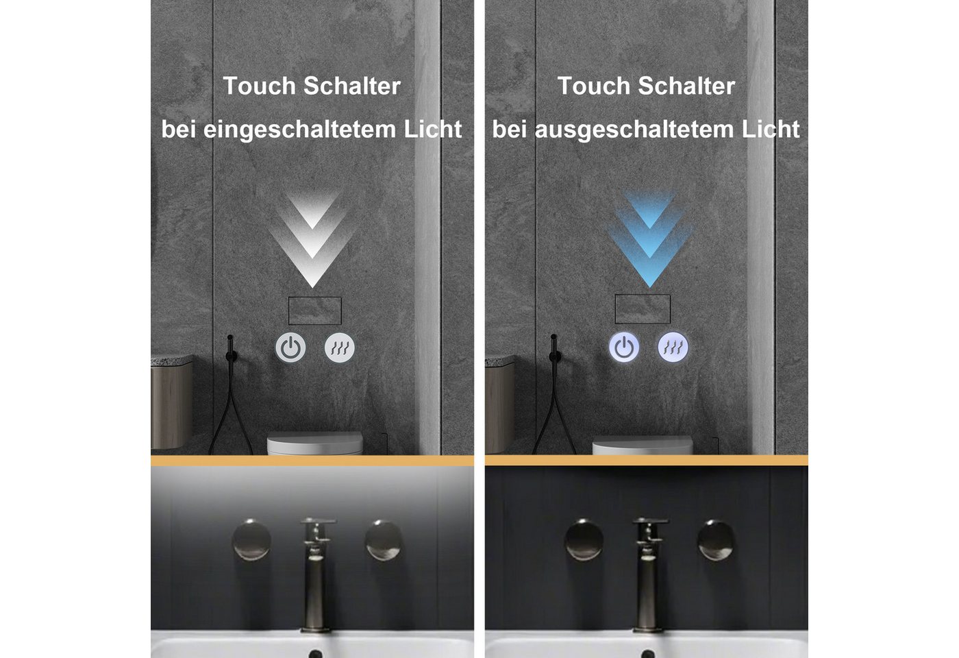Thumbnail - Apejoy Badspiegel 50x90cm Arch LED Wandspiegel