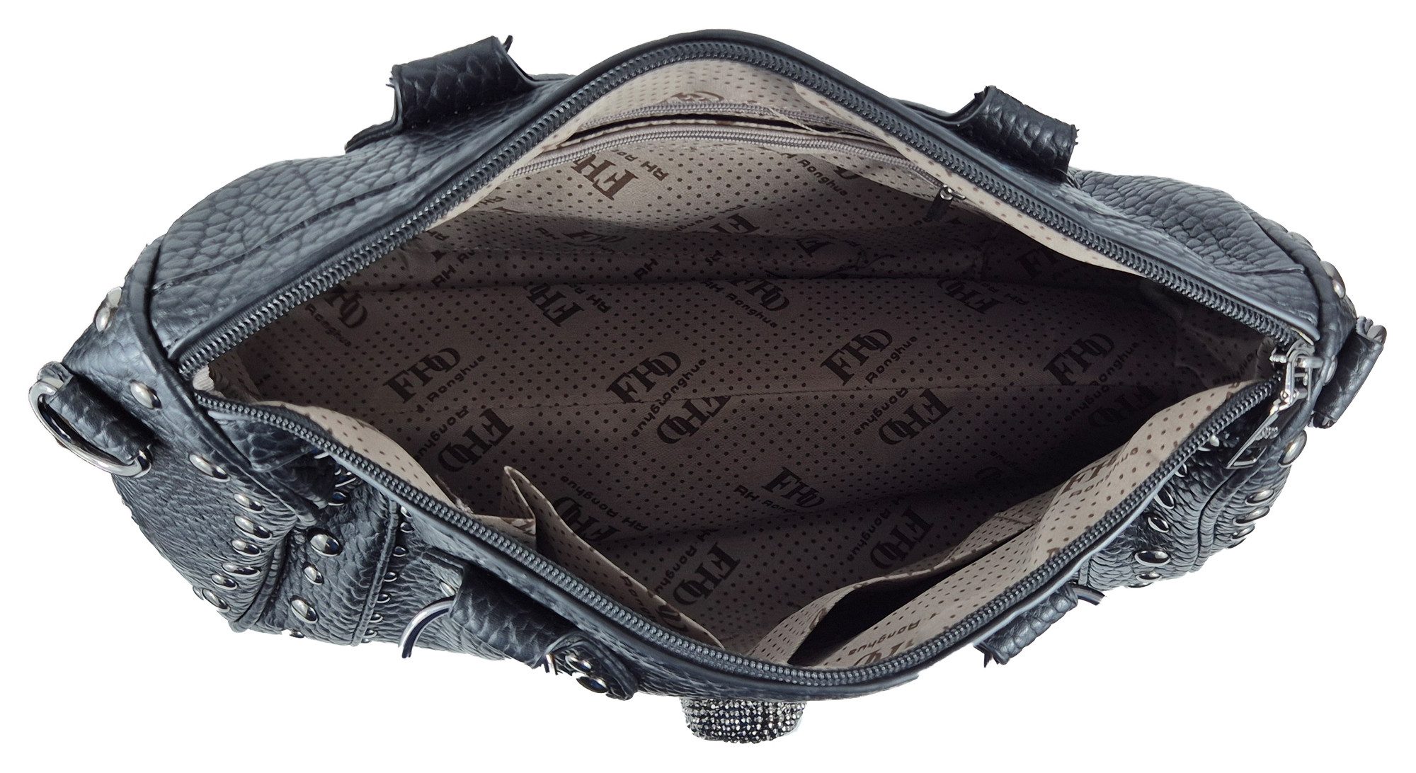 Einkaufszauber Bowlingtasche Bowlingbag Skull Totenkopf 3D Elegant - Handtasche (mit Schultergurt), Totenkopf in 3D – Bild 4 von 5