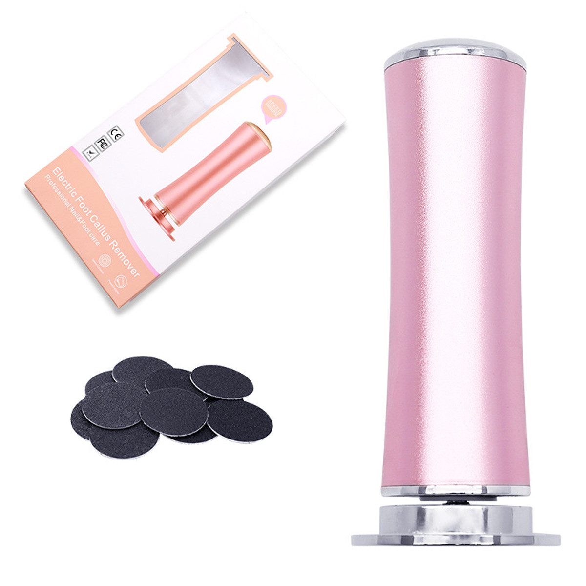 DOPWii Elektrischer Пемза Elektrischer Пемза für Füße mit 60 Schleifpapier, 1-tlg., aus Aluminium, stufenlose Drehzahlregelung, Pediküre Gerät