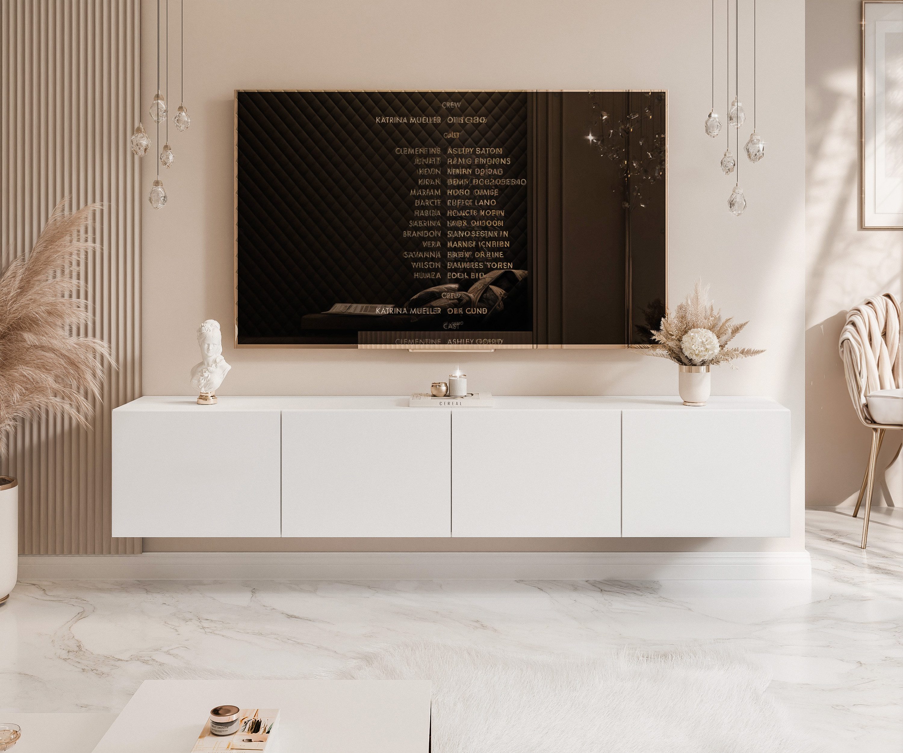 yourhouse24 Lowboard TV ANGEL 200 mit LED-Beleuchtung – Griffloses Design – Bild 3 von 5
