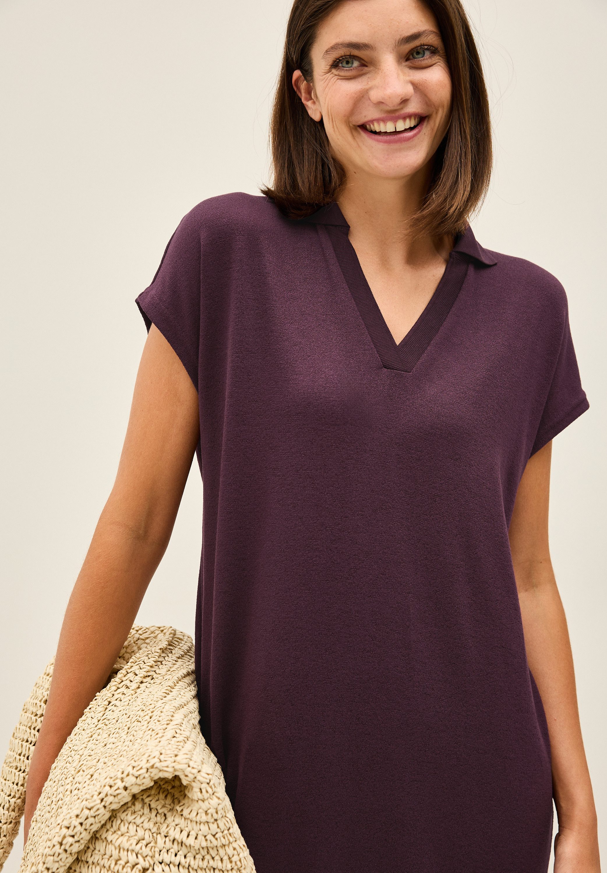 CECIL Strickkleid mit Hemdkragen