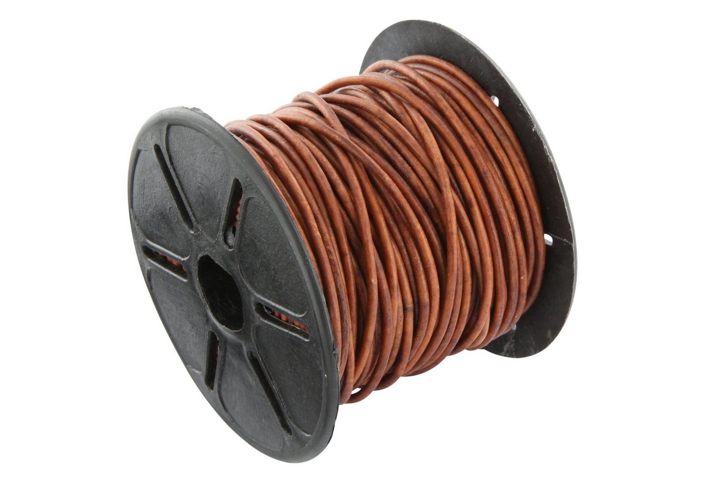 Auroris Bastelnaturmaterial 10m Rolle Lederband rund Durchmesser 3mm Farbe wählbar, Lederschnur Lederriemen