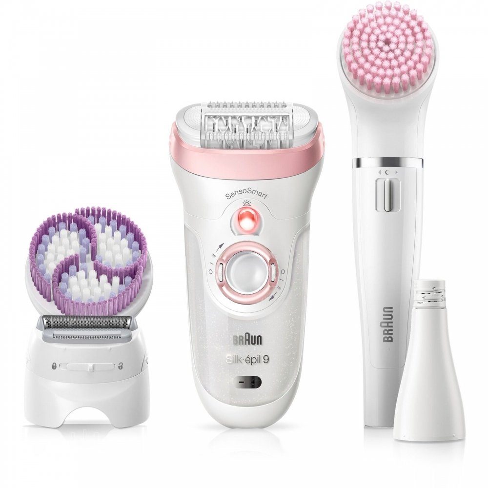 Braun Epilierer Silk-épil 9 9-975 6-in-1, Kabellose Wet&Dry Haarentfernung  6-in-1 Epilierer für Gesicht & Körper, SensoSmart Andruckkontrolle