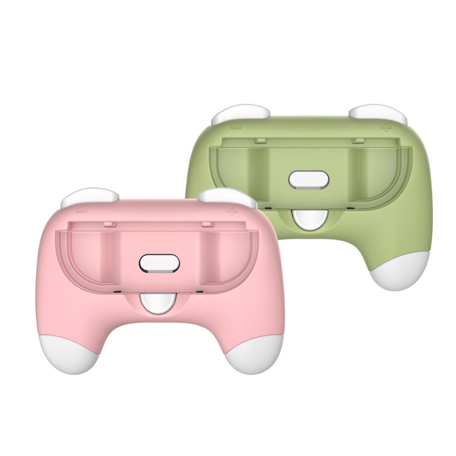 Wigento Handyhülle Für Nintendo Switch 2 Joy-Con 2er Set Controller-Griffe Pink Grün, Ergonomisch, Leicht, Rutschfest, Strapazierfähig