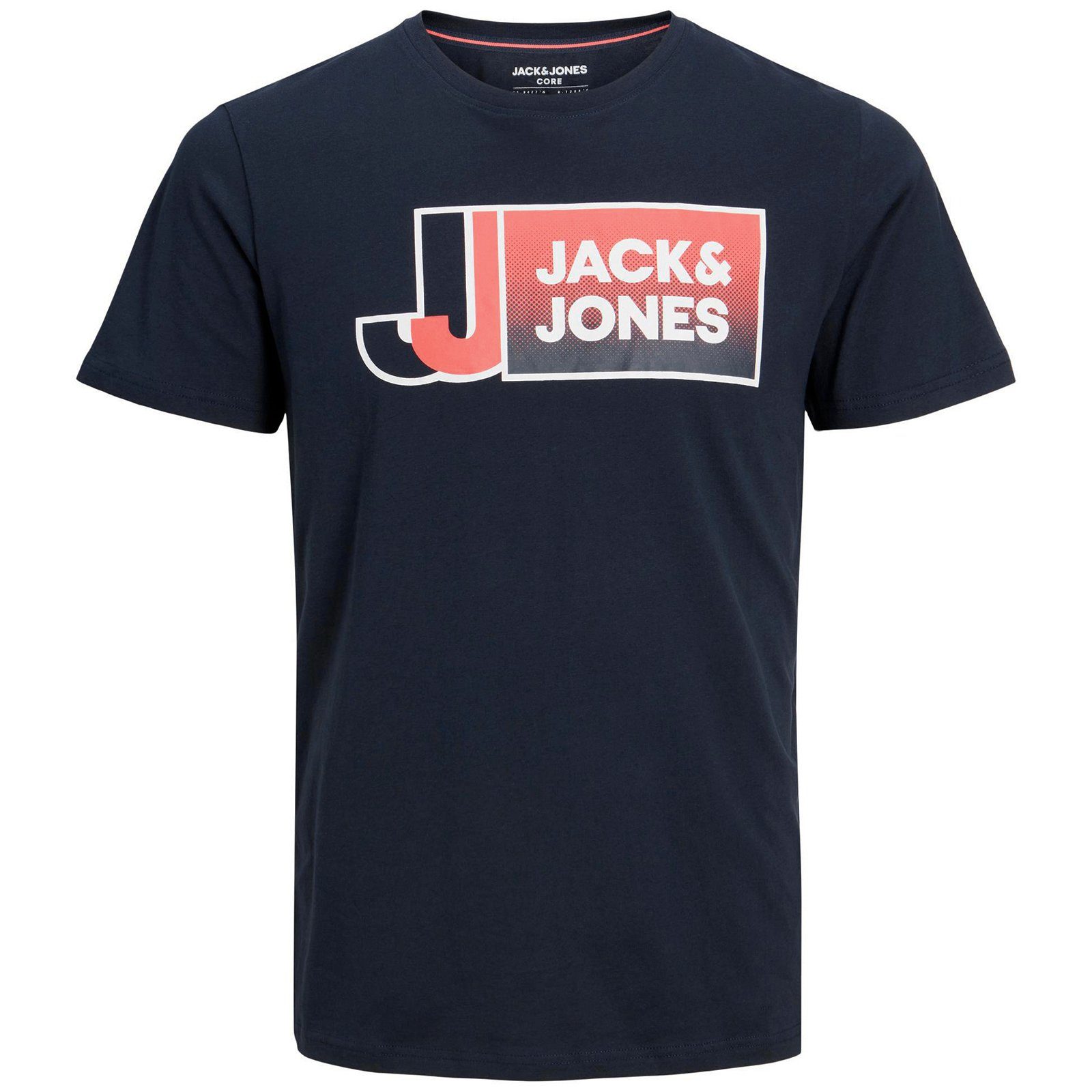 Jack & Jones Rundhalsshirt Große Größen Logoprint T-Shirt Herren navy JCOLOGAN Jack&Jones