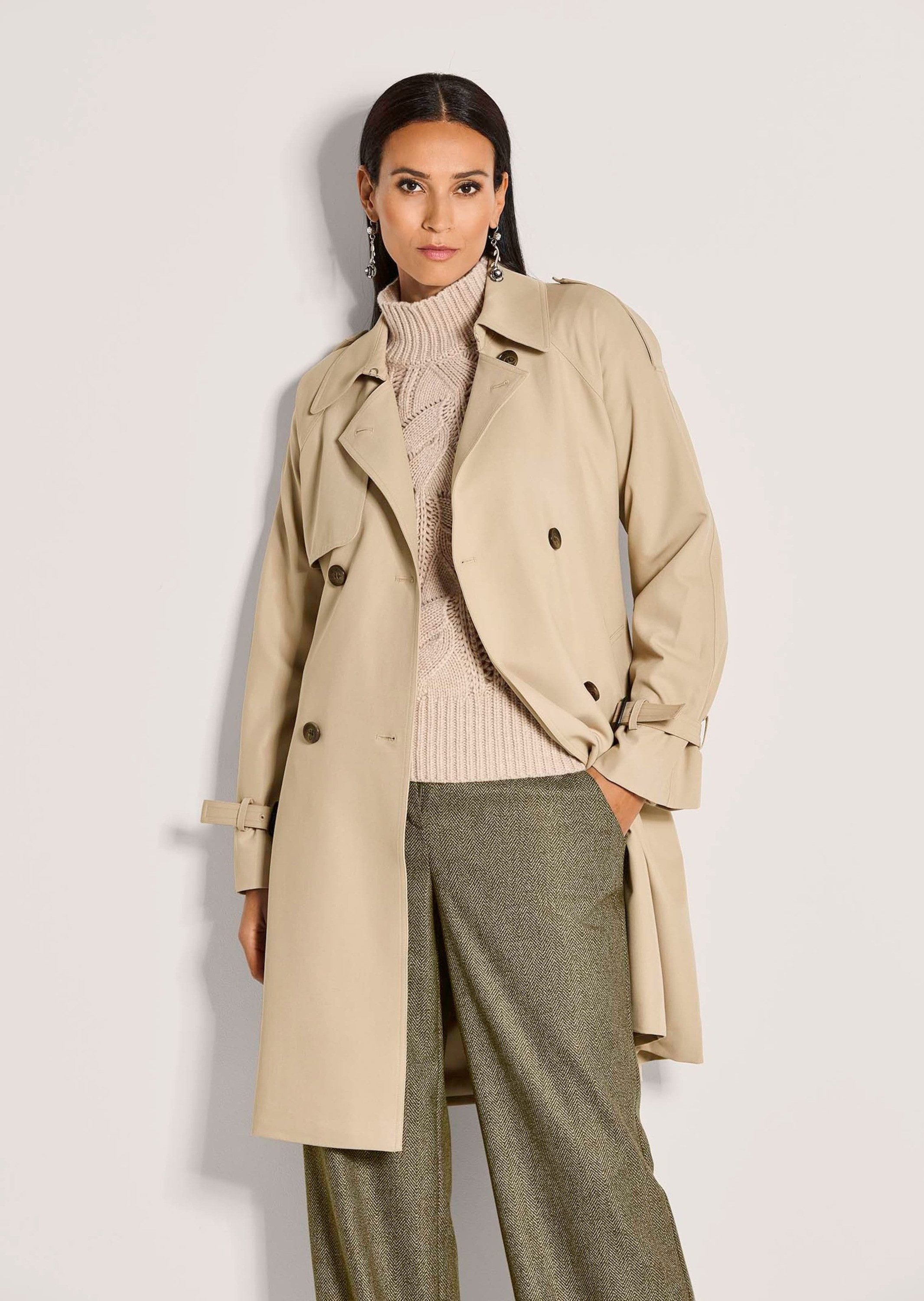 Trenchcoat Eleganter gefütterter Zweireiher
