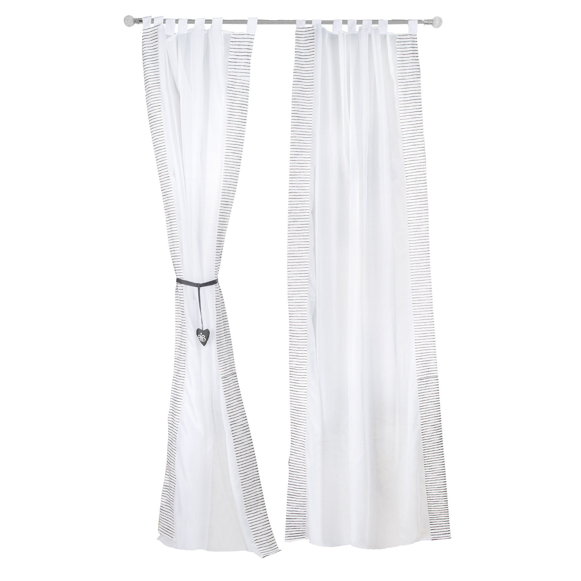 roba® Vorhang Gardinen Set, Bindebänder, halbtransparent, verschiedene Ausführungen