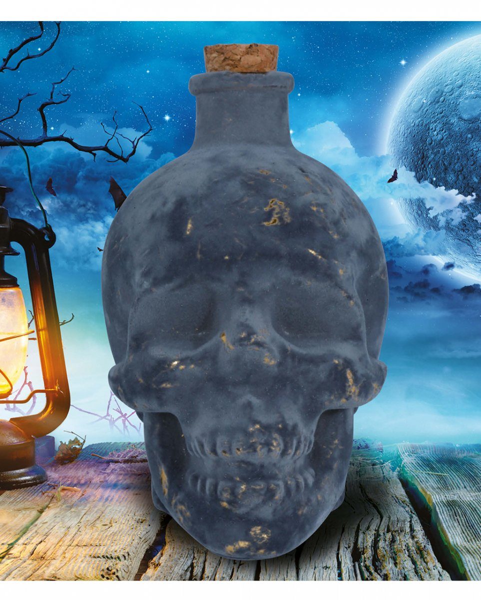 Hallowee für Horror-Shop Totenkopf als Dekofigur Flakon Deko Giftflasche
