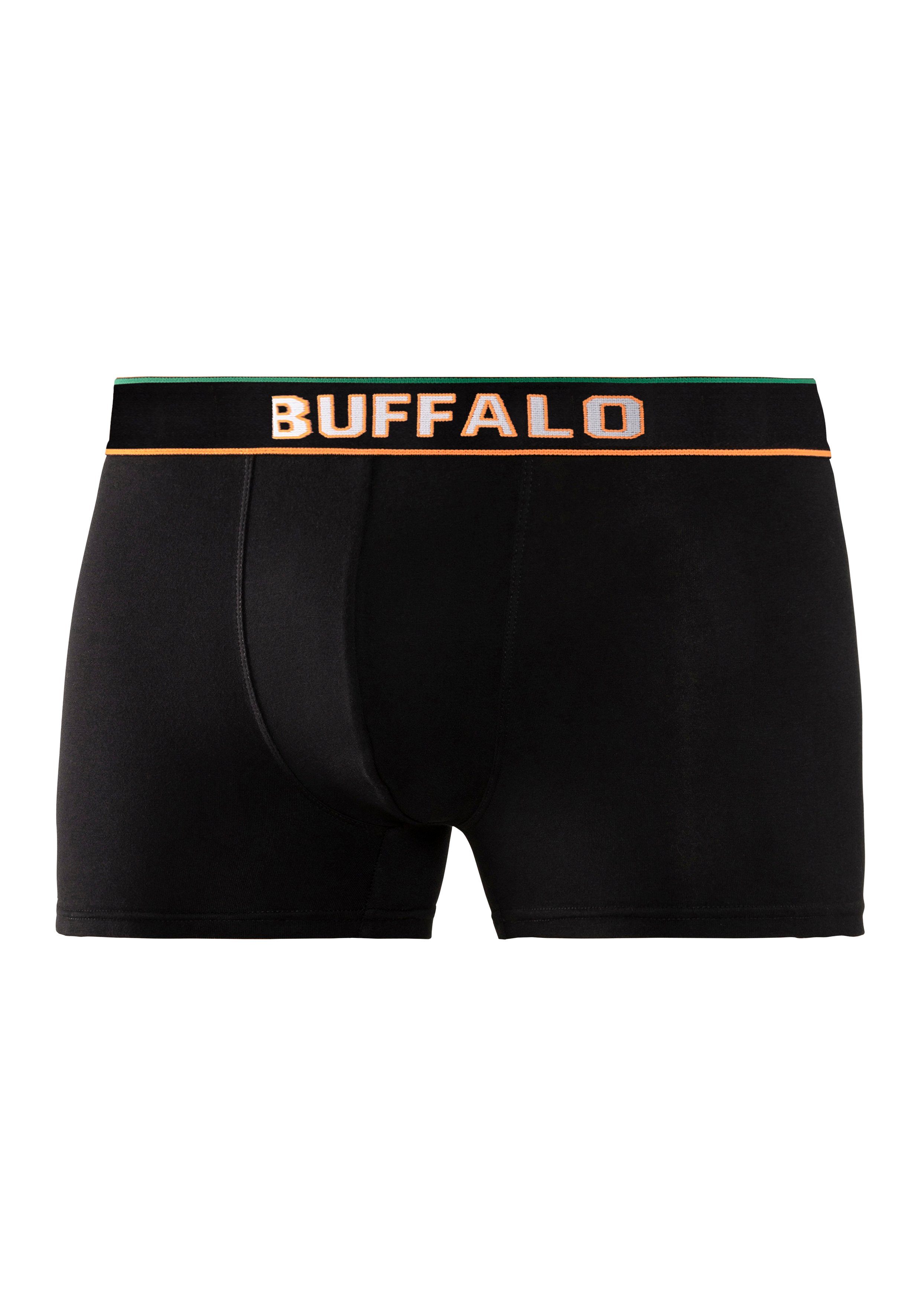 (Packung, Design schwarz, Buffalo anthrazit-meliert im orange, College 3-St) Boxer Webbund